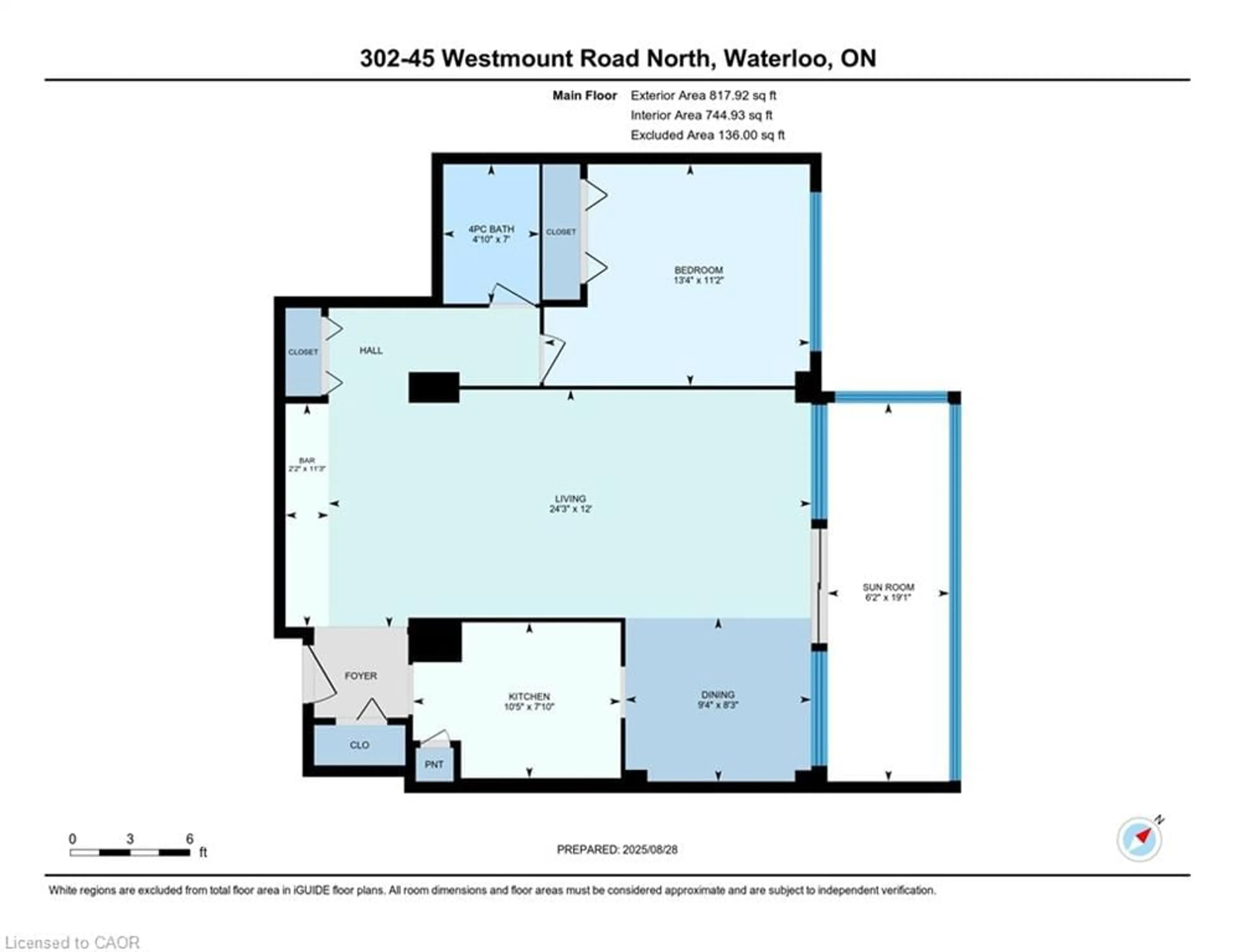 Floor plan for 45 Westmount Rd #302, Waterloo Ontario N2L 2R3