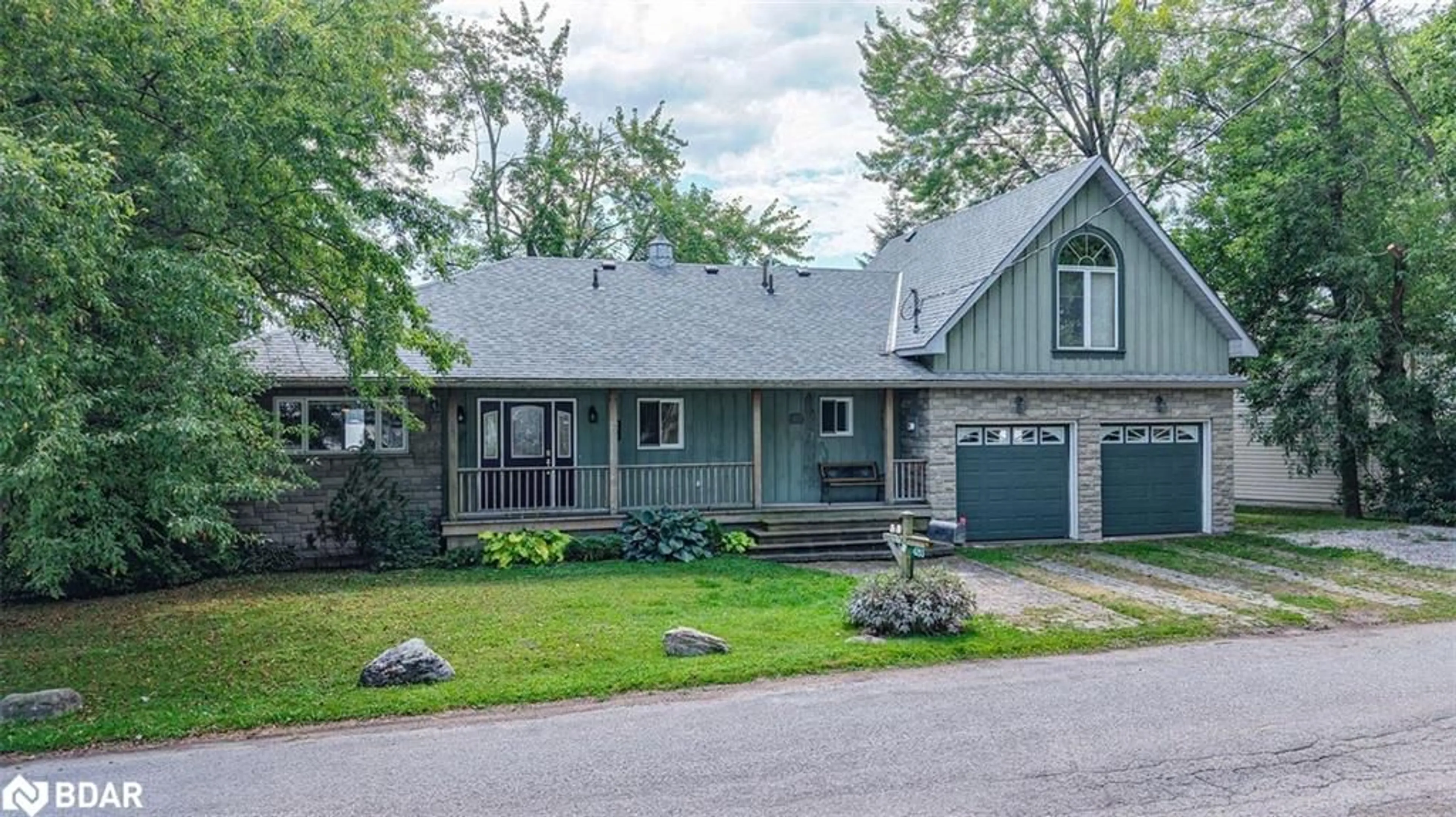 Home with vinyl exterior material, street for 4283 Plum Point Rd, Ramara Ontario L0K 2B0