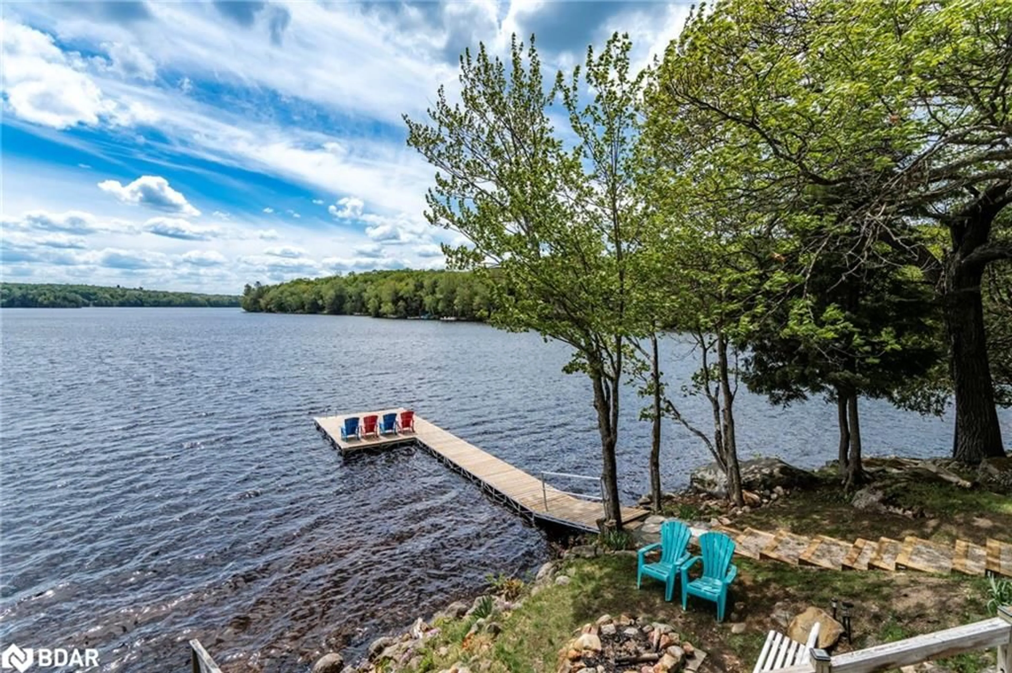 Patio, water/lake/river/ocean view for 37 Menominee Lake Rd, Huntsville Ontario P0A 1A0