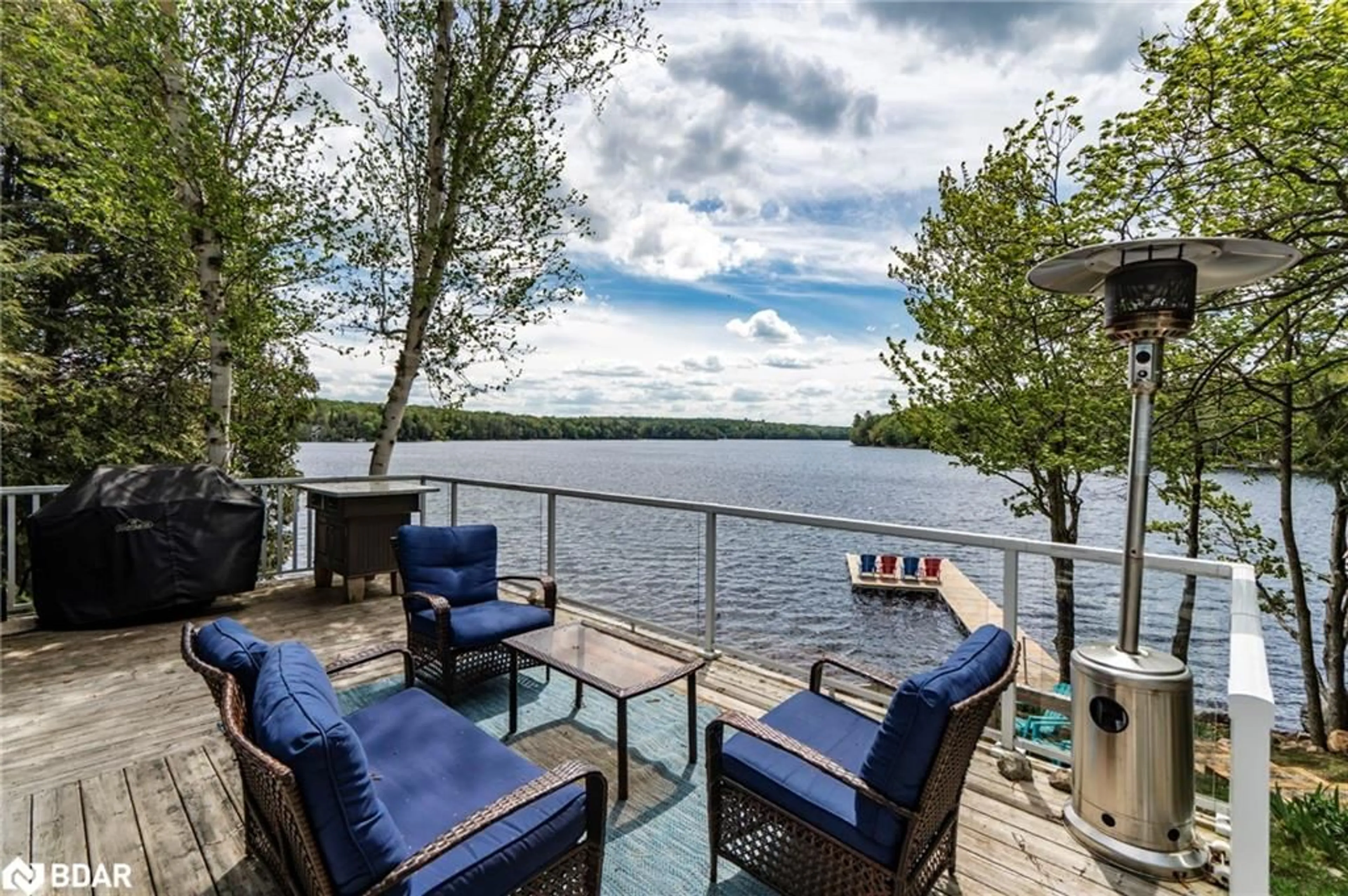 Patio, water/lake/river/ocean view for 37 Menominee Lake Rd, Huntsville Ontario P0A 1A0