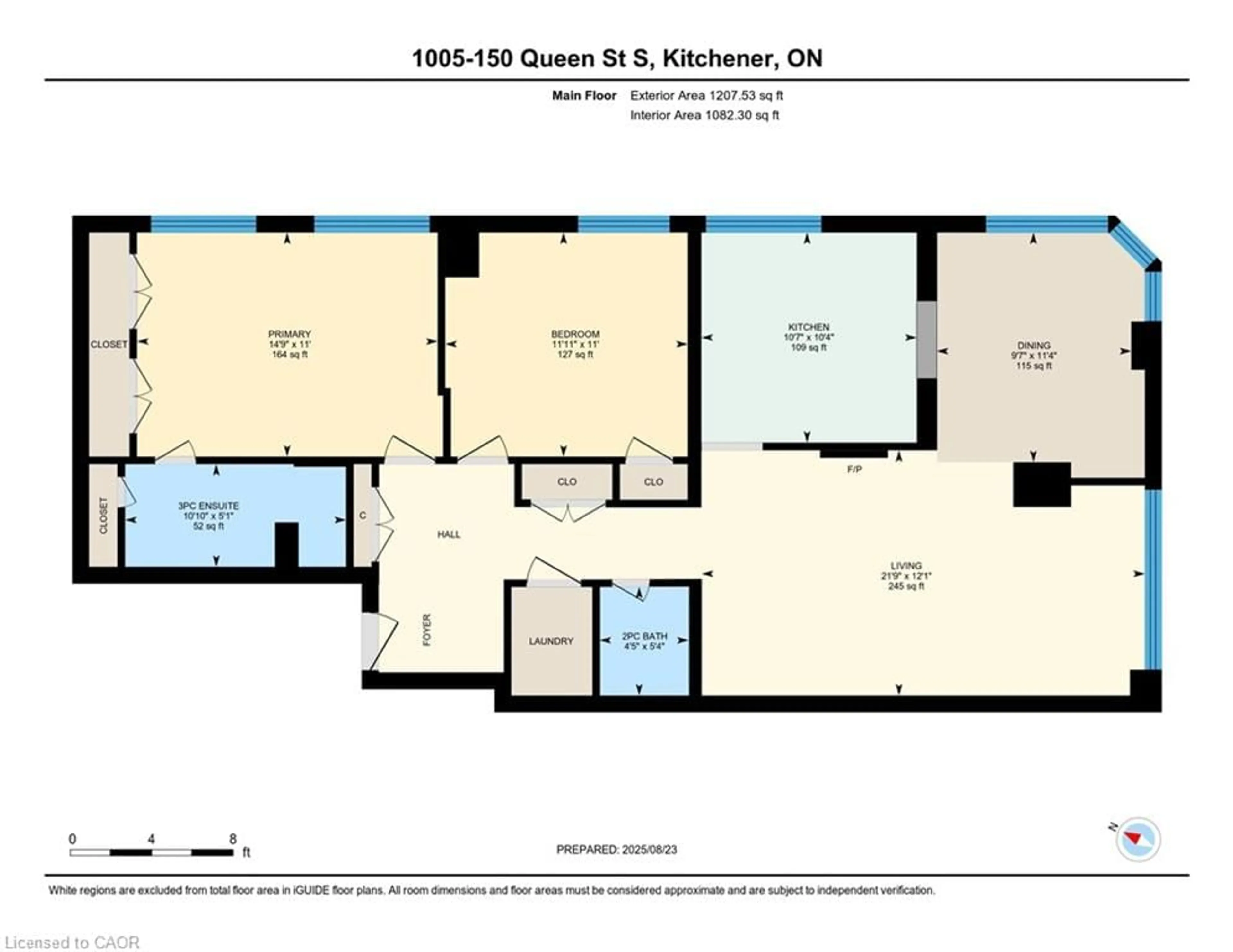 Floor plan for 150 Queen St #1005, Kitchener Ontario N2G 4T7