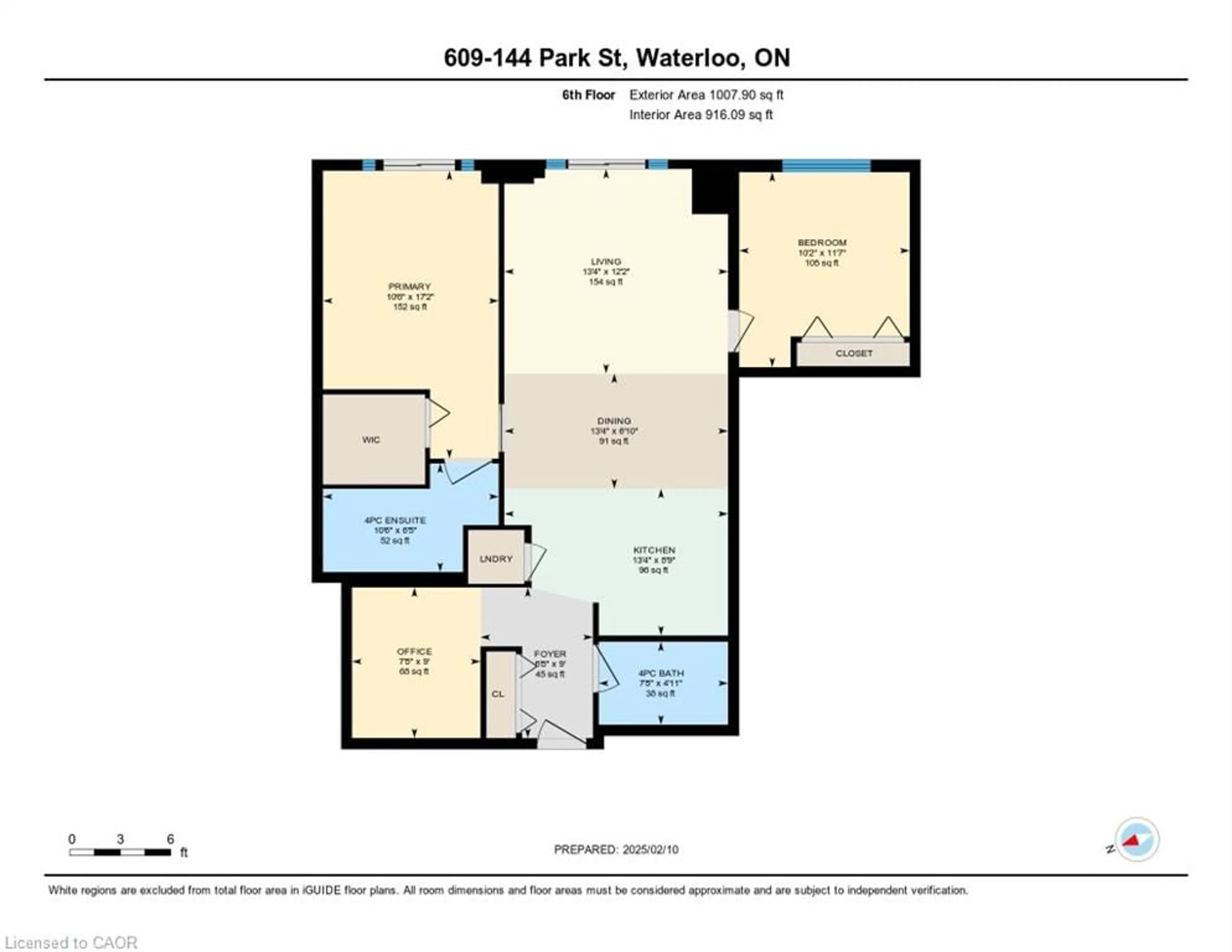 Floor plan for 144 Park St #609, Waterloo Ontario N2L 0B6