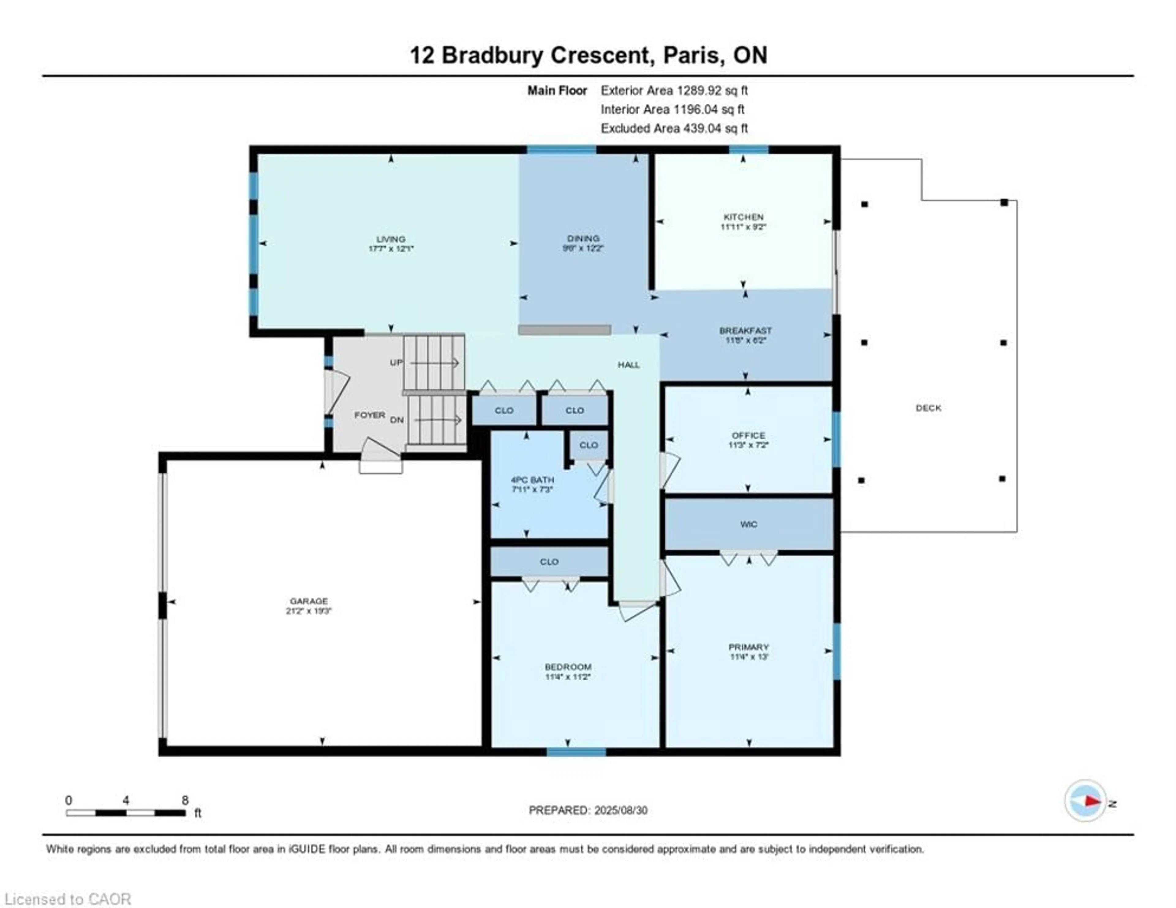 Floor plan for 12 Bradbury Cres, Paris Ontario N3L 4E1