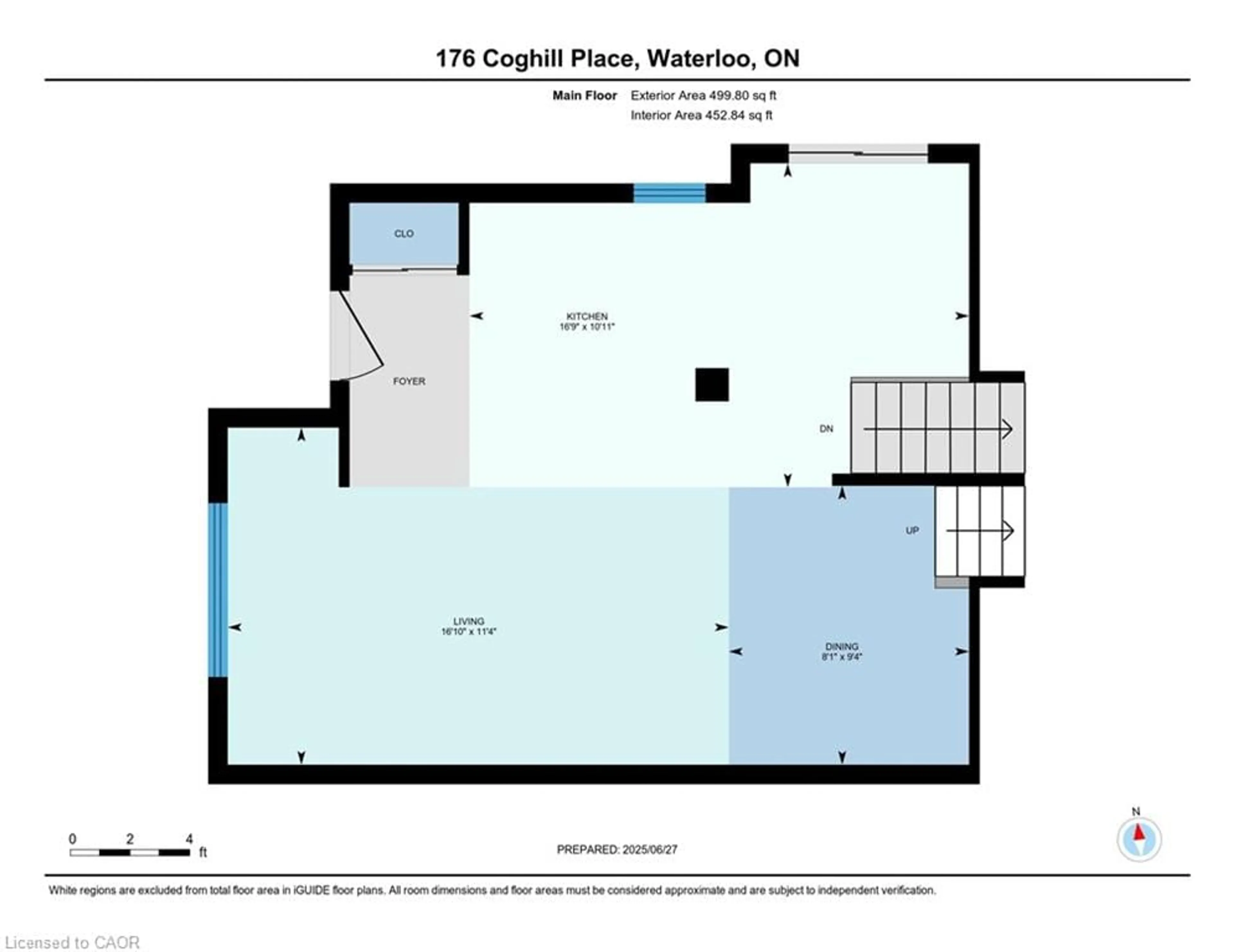 Floor plan for 176A Coghill Pl #A, Waterloo Ontario N2V 1P3