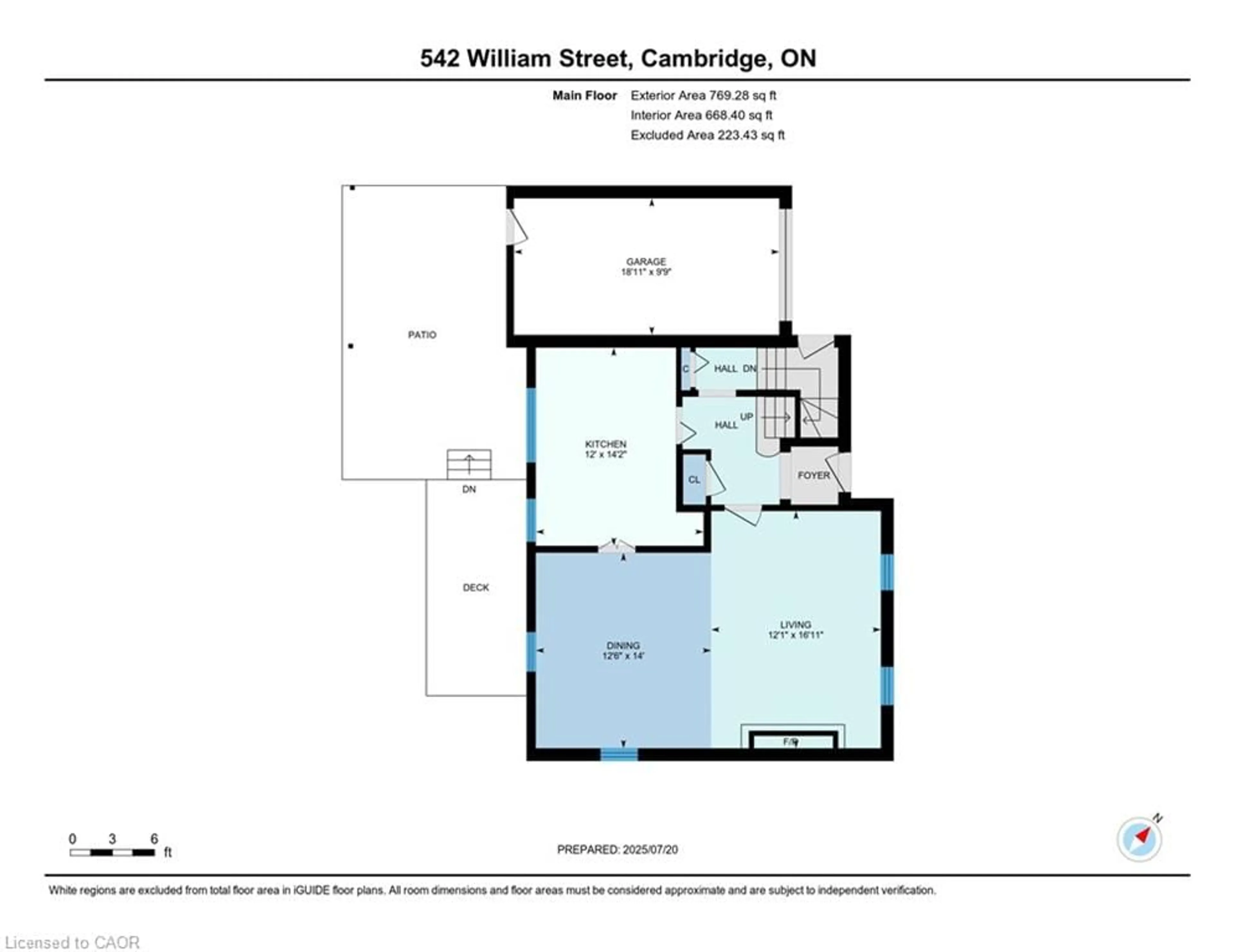 Floor plan for 542 William St, Cambridge Ontario N3H 3W7