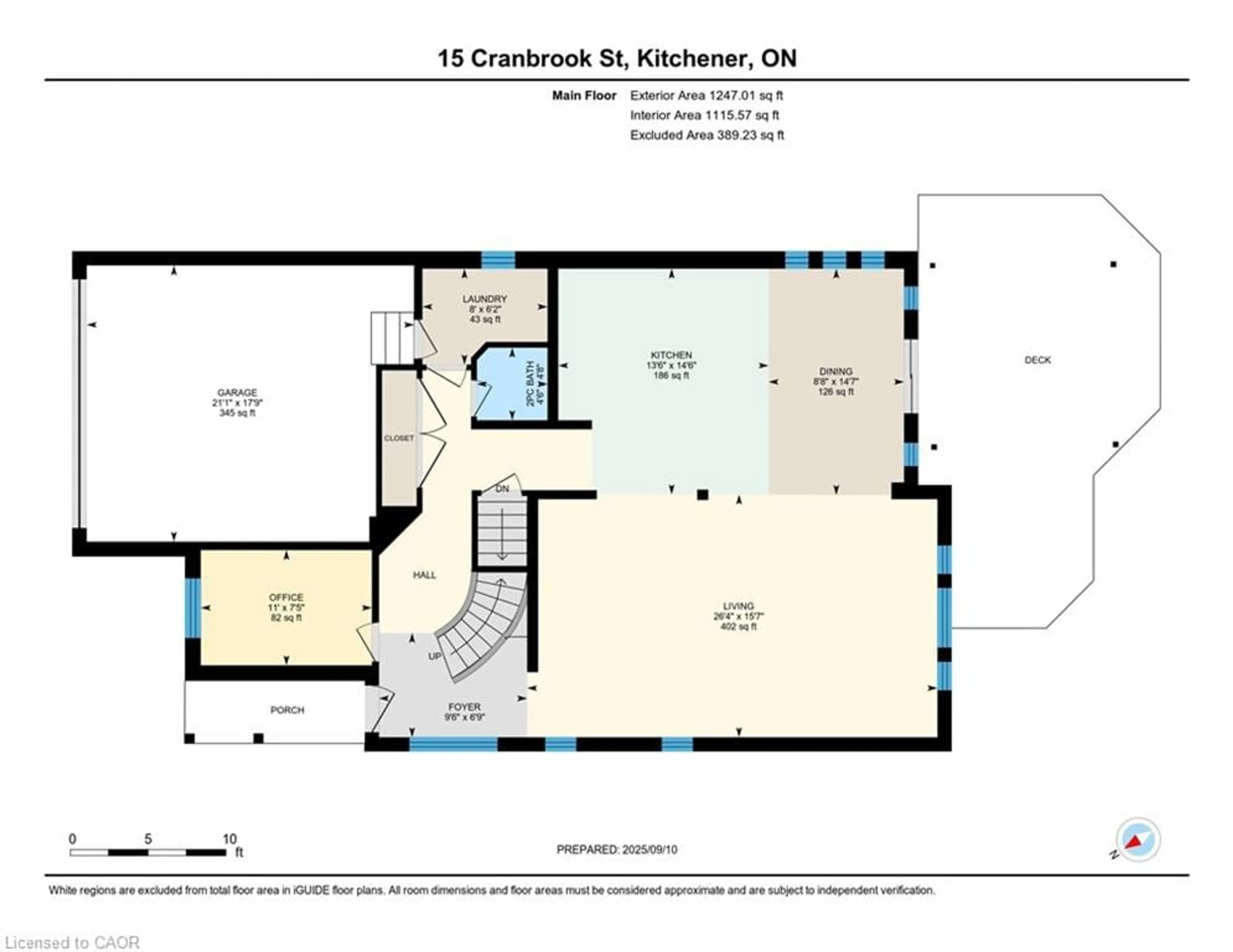 Floor plan for 15 Cranbrook St, Kitchener Ontario N2P 2Y2