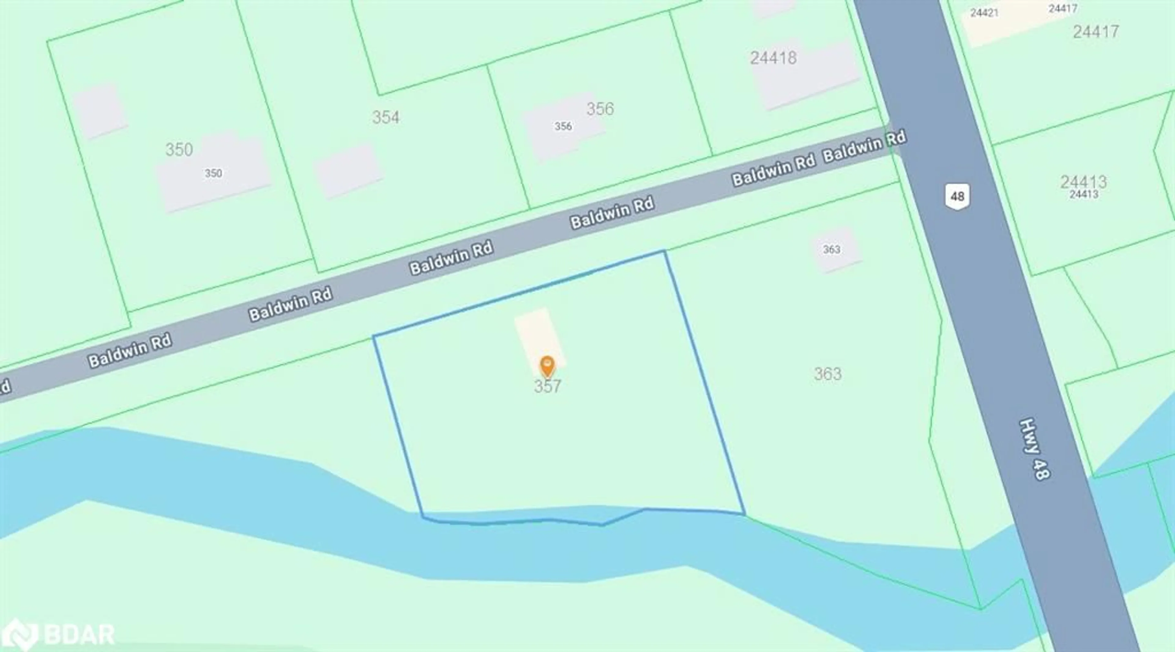 Picture of a map for 357 Baldwin Rd, Georgina Ontario L0E 1A0