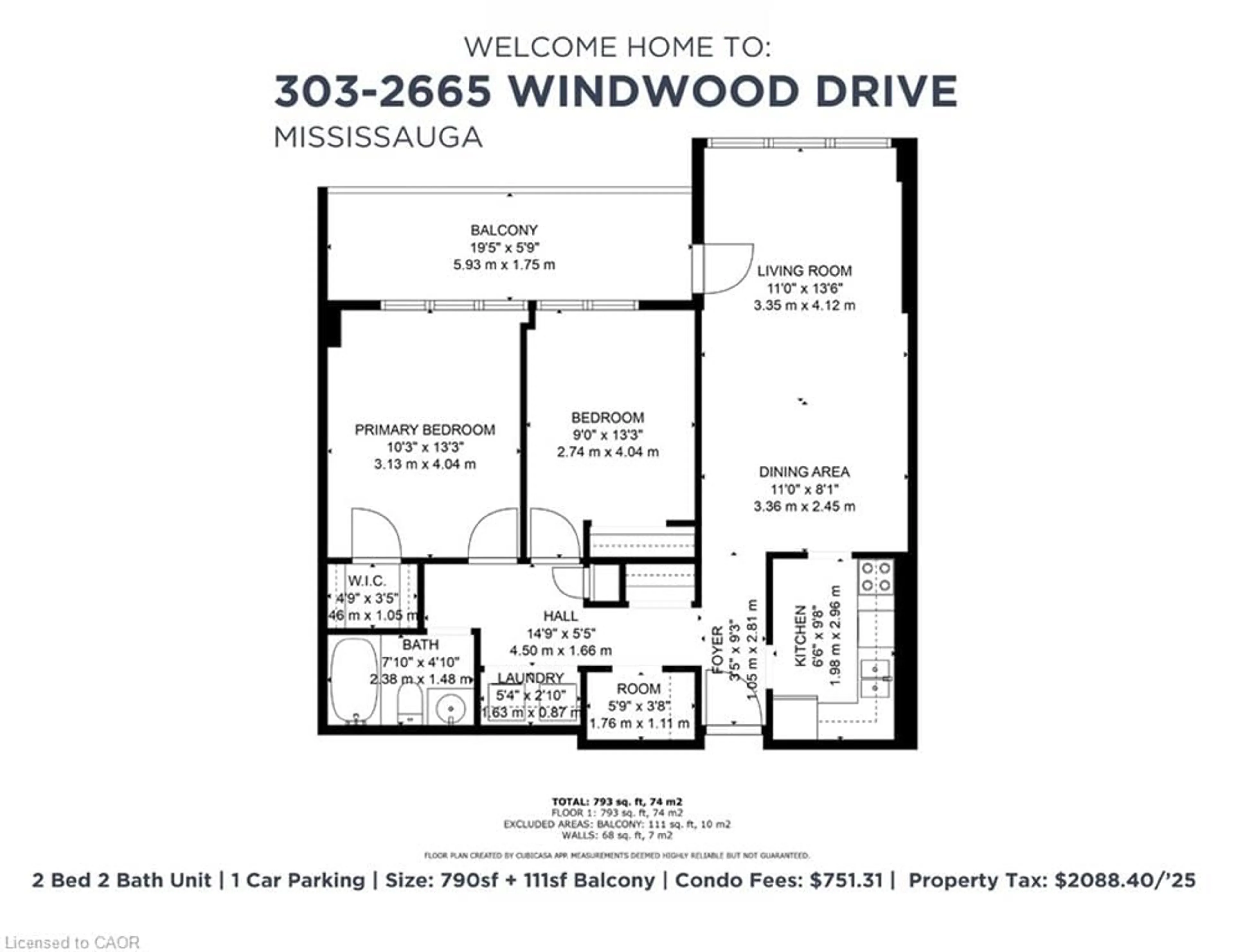 Floor plan for 2665 Windwood Dr, Mississauga Ontario L5N 2P2