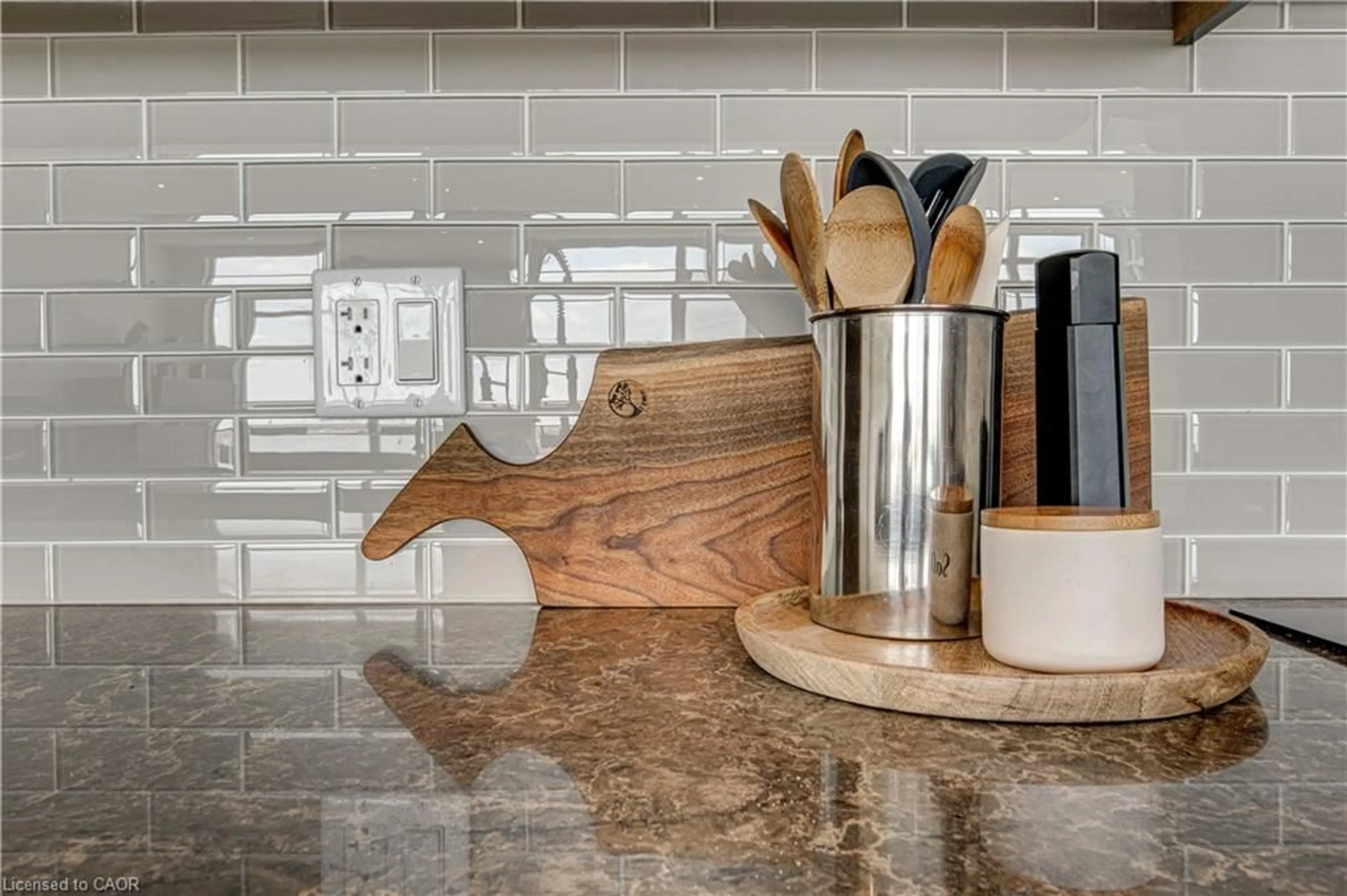 Contemporary kitchen, ceramic/tile floor for 1 Victoria St #1902, Kitchener Ontario N2G 0B5