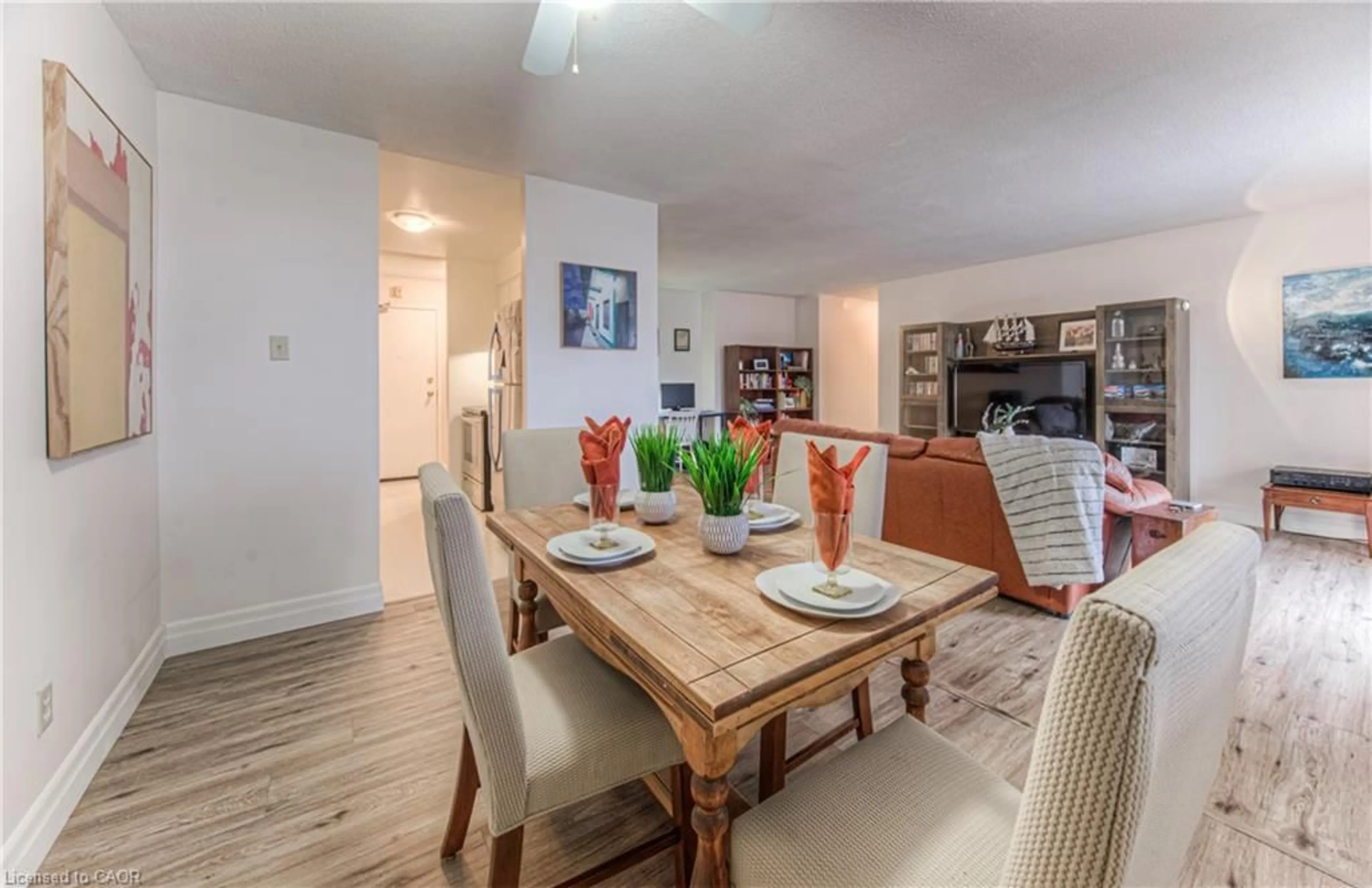 Dining room, wood/laminate floor for 185 Kehl St #214, Kitchener Ontario N2M 5B9