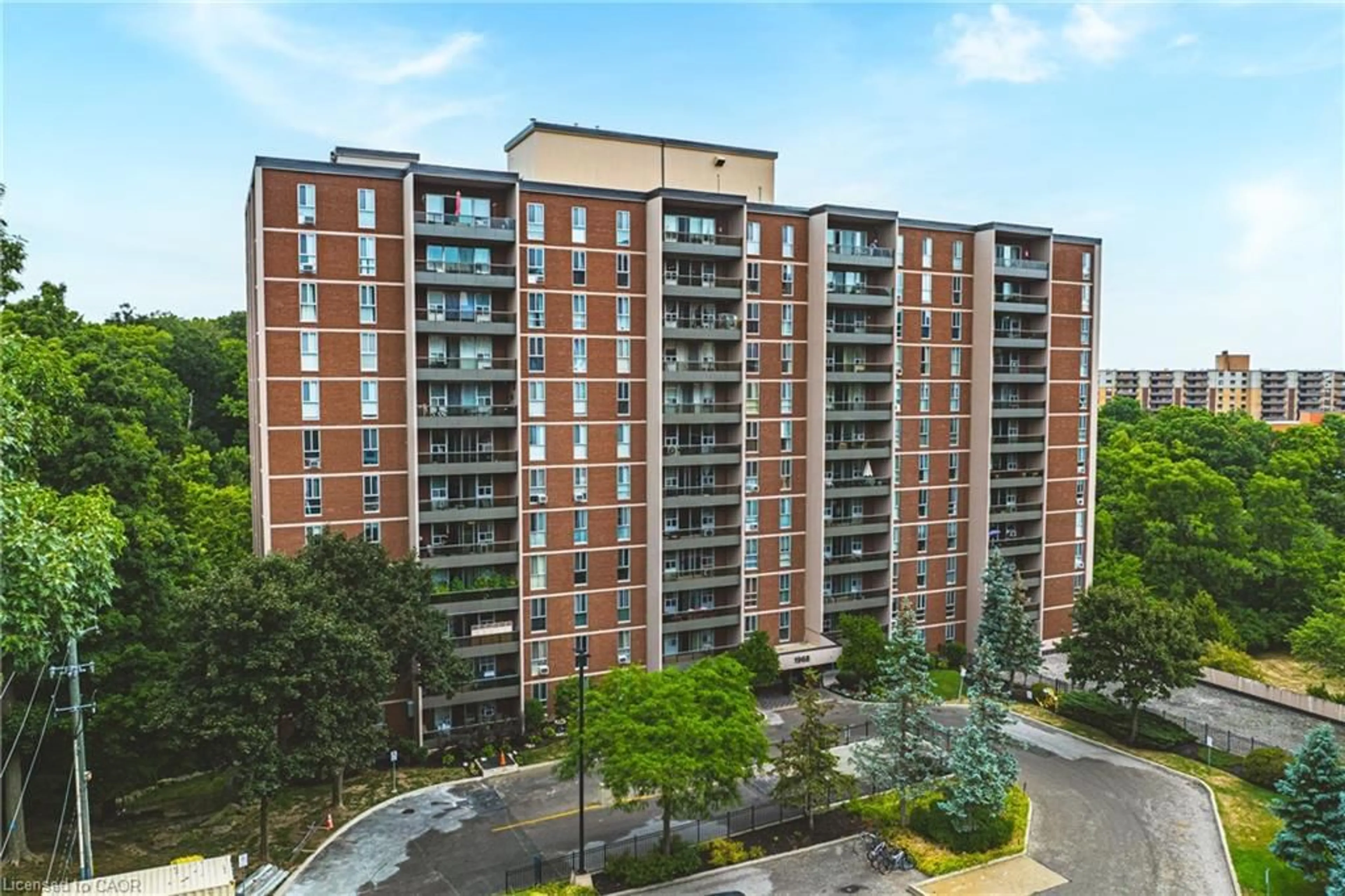 A pic from outside/outdoor area/front of a property/back of a property/a pic from drone, city buildings view from balcony for 1968 Main St #707, Hamilton Ontario L8S 1J7