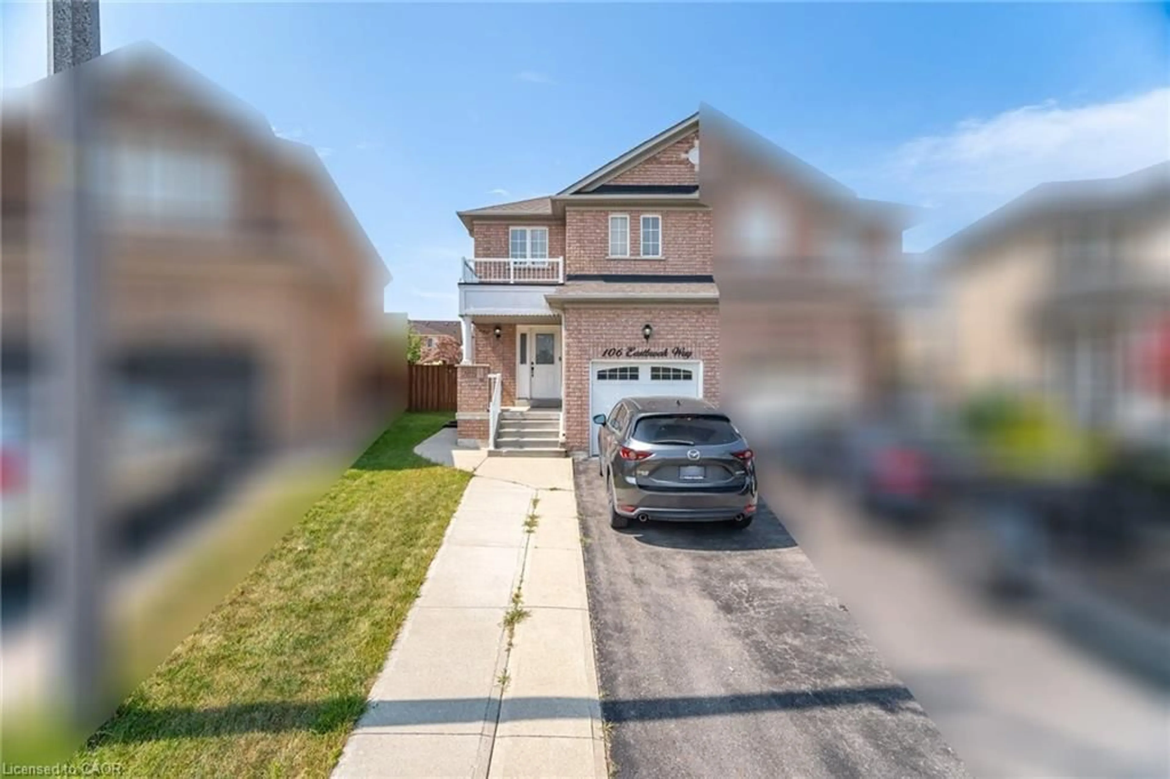 A pic from outside/outdoor area/front of a property/back of a property/a pic from drone, street for 106 Eastbrook Way, Brampton Ontario L6P 0Z9