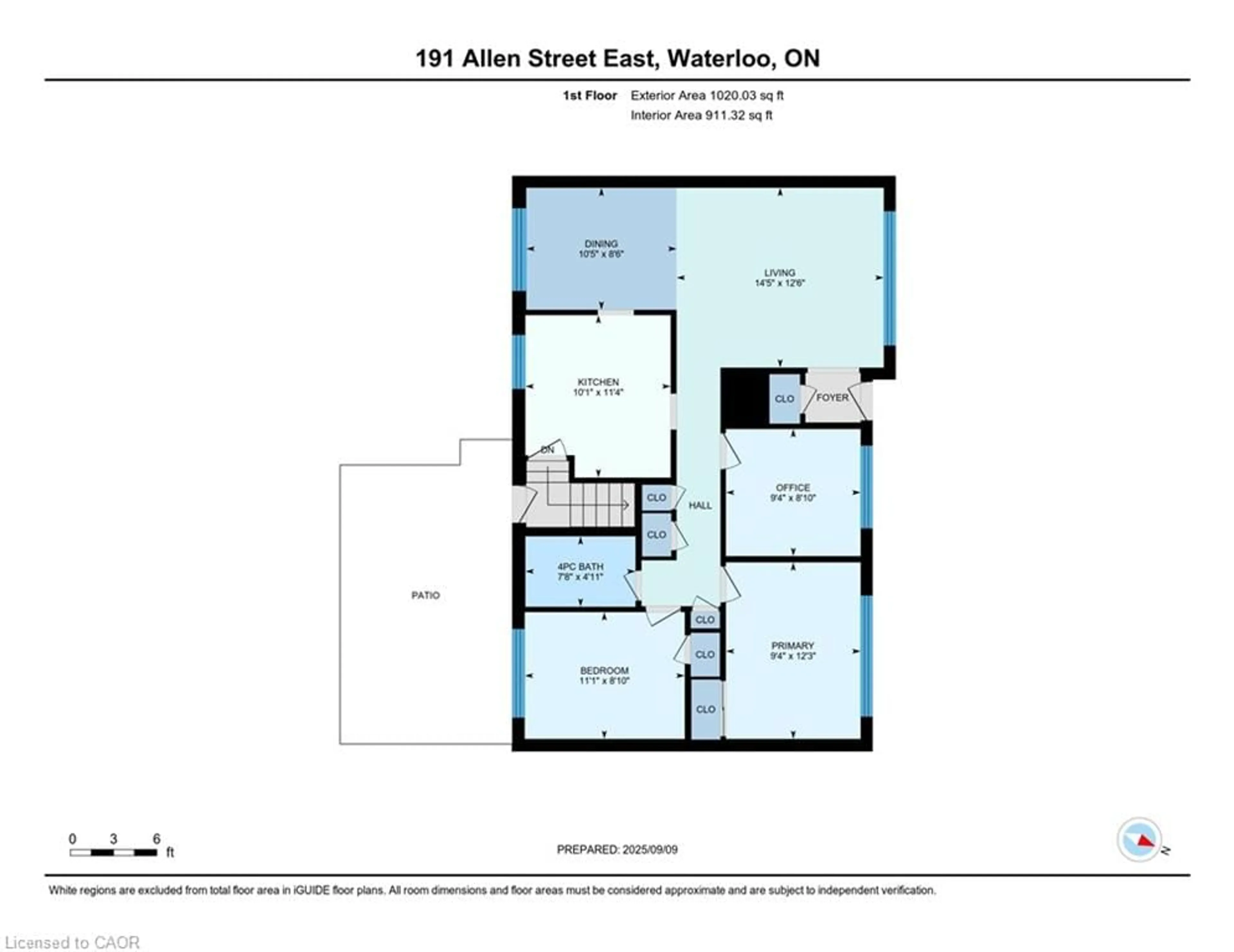 Floor plan for 191 Allen St, Waterloo Ontario N2J 1J9