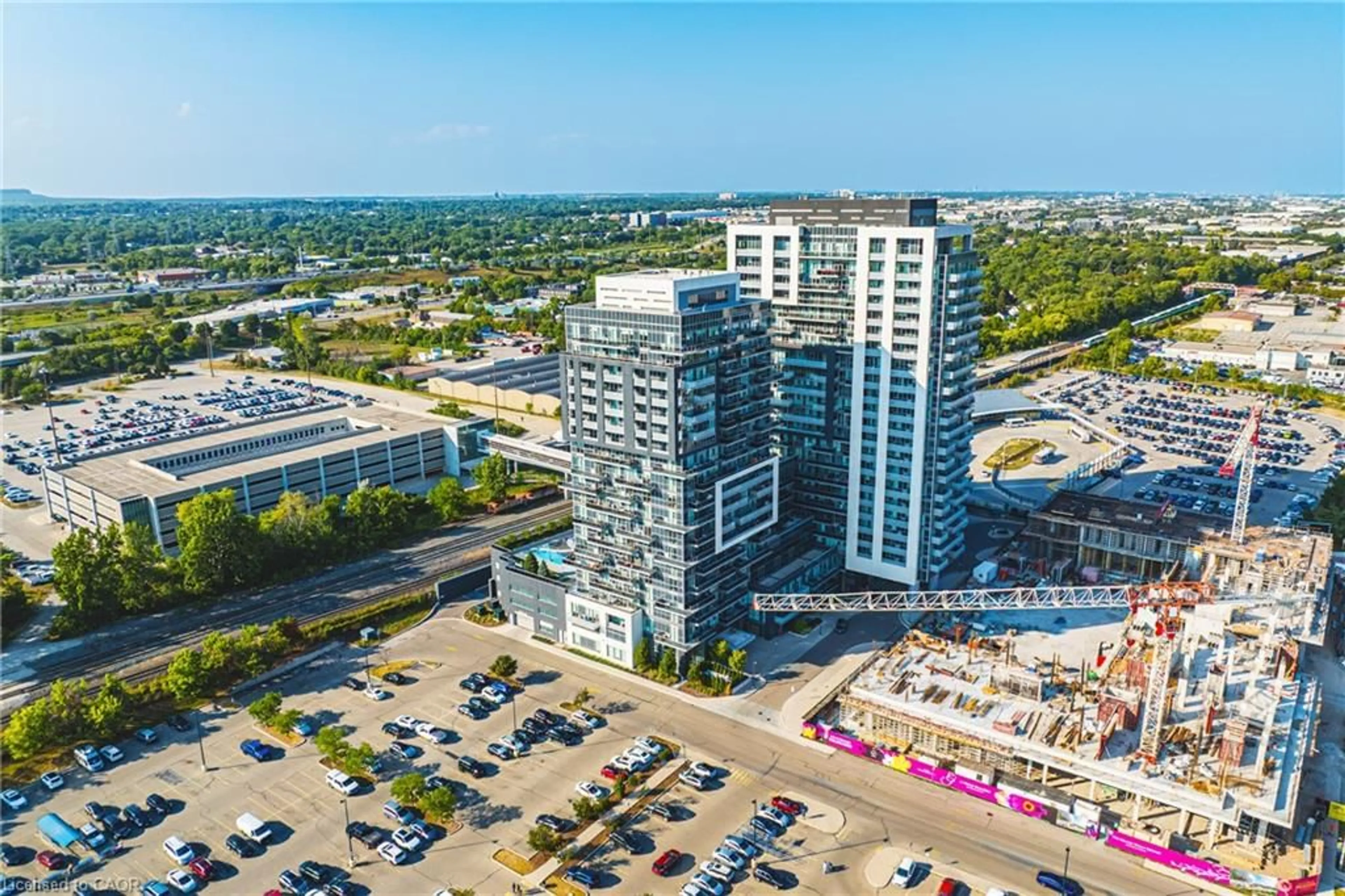 A pic from outside/outdoor area/front of a property/back of a property/a pic from drone, city buildings view from balcony for 2081 Fairview St #2001, Burlington Ontario L7R 0E4