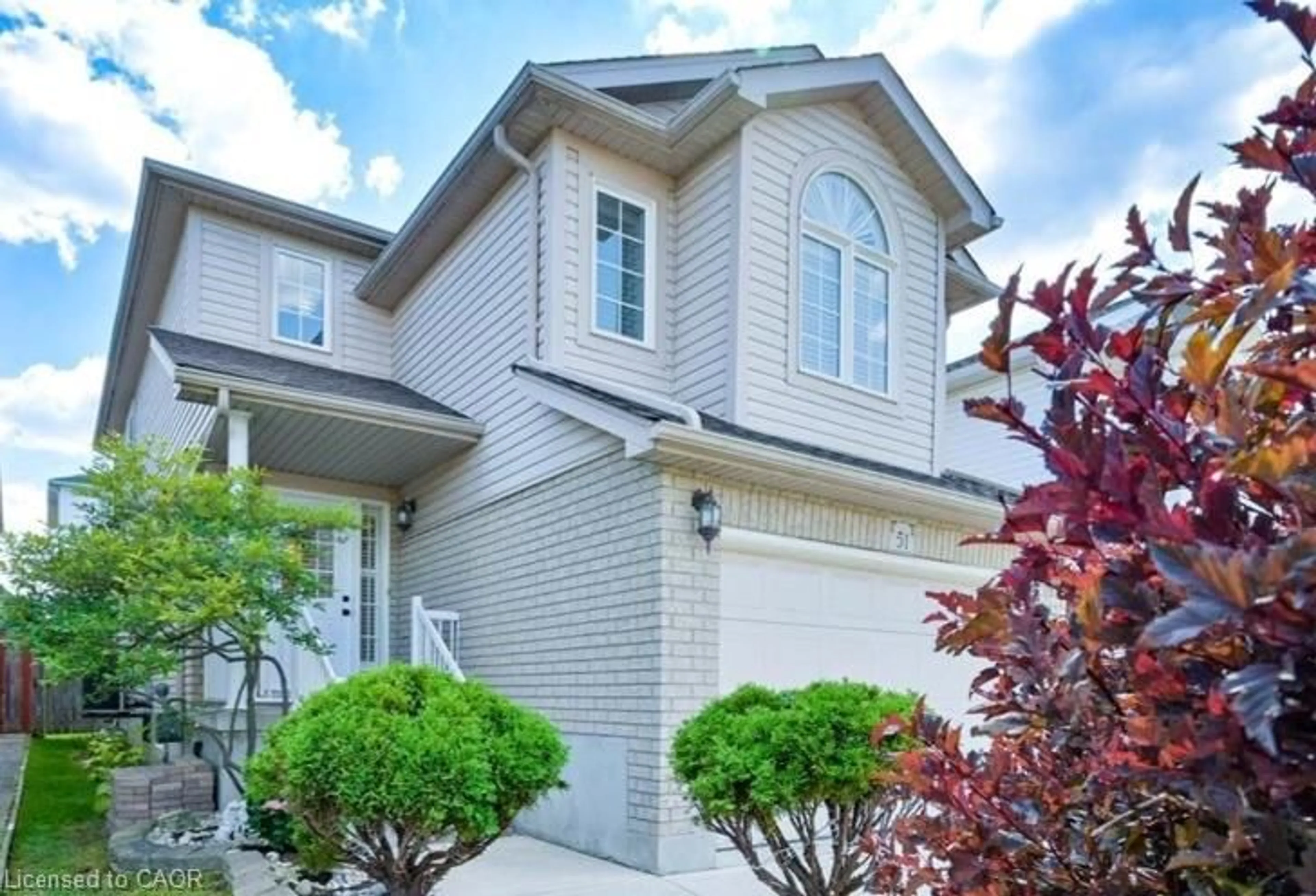 Home with vinyl exterior material, street for 51 Peach Blossom Cres, Kitchener Ontario N2E 3Z7