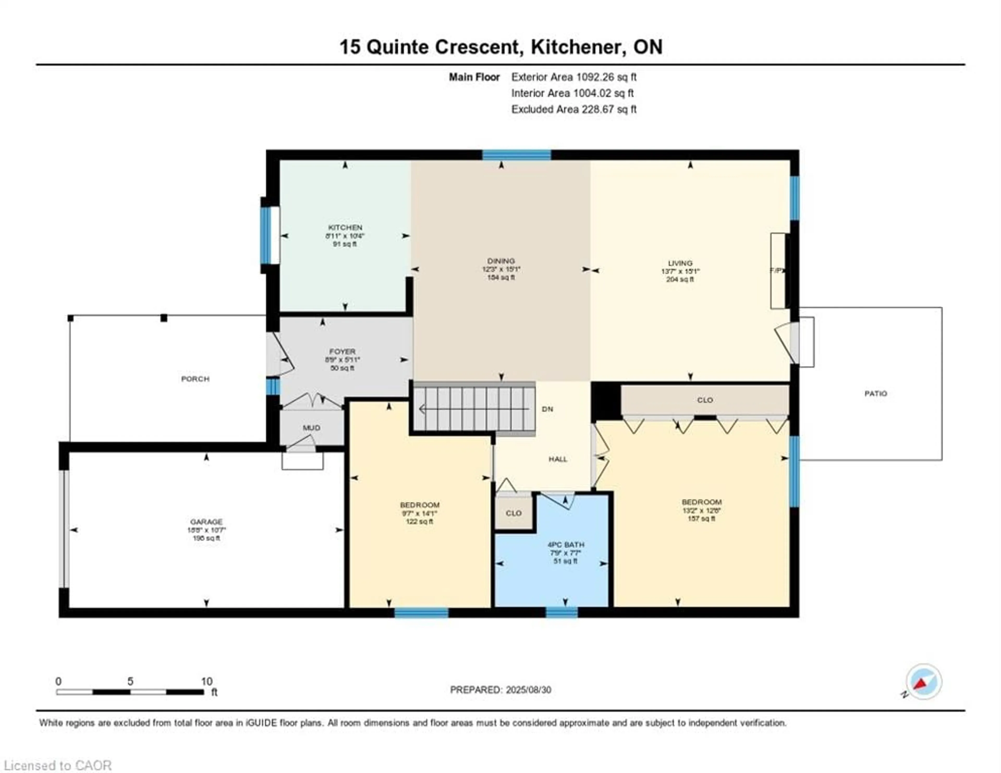 Floor plan for 15 Quinte Cres #15, Kitchener Ontario N2A 3K2