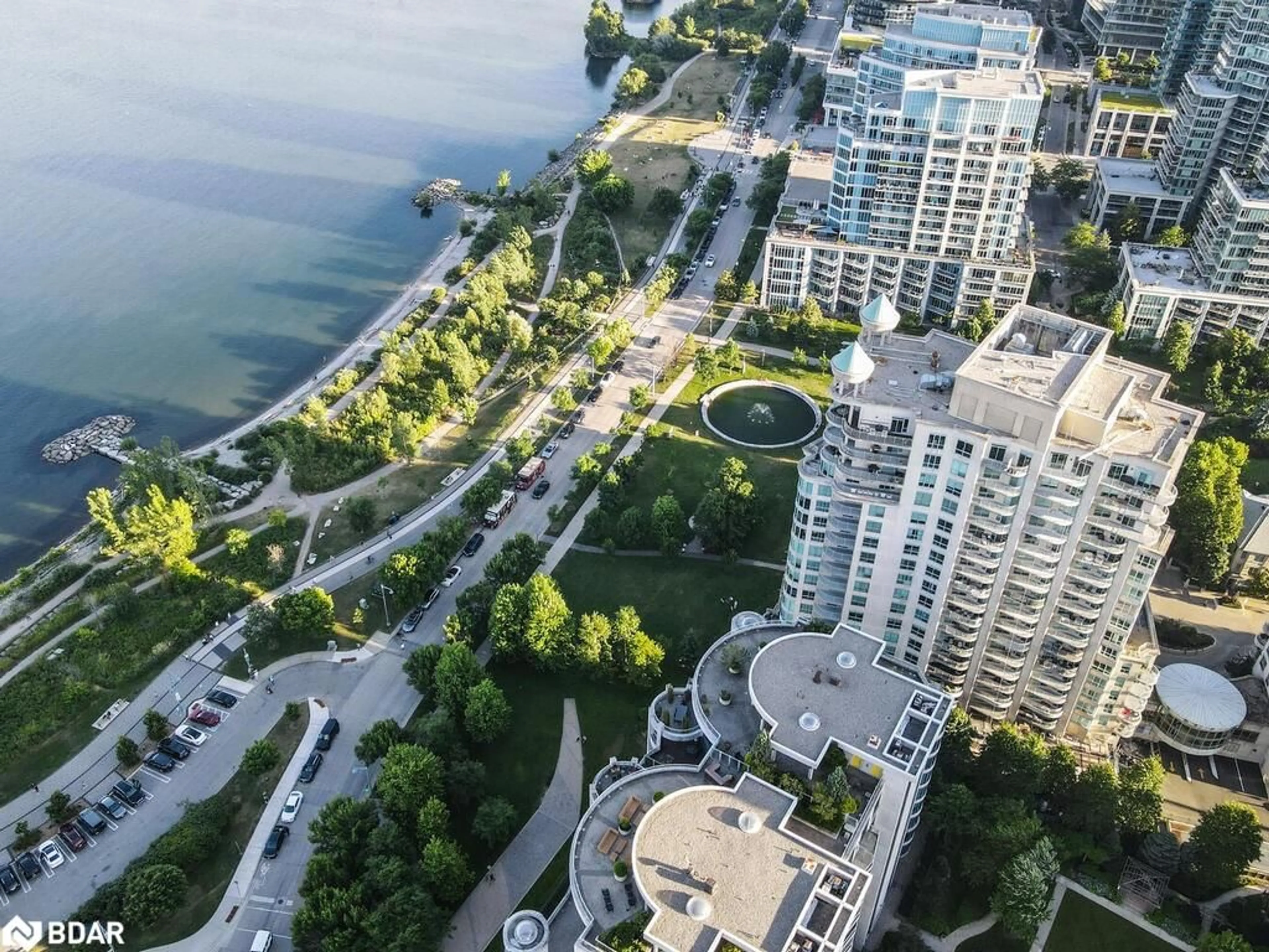 A pic from outside/outdoor area/front of a property/back of a property/a pic from drone, water/lake/river/ocean view for 2111 Lake Shore Blvd #719, Toronto Ontario M8V 4B2