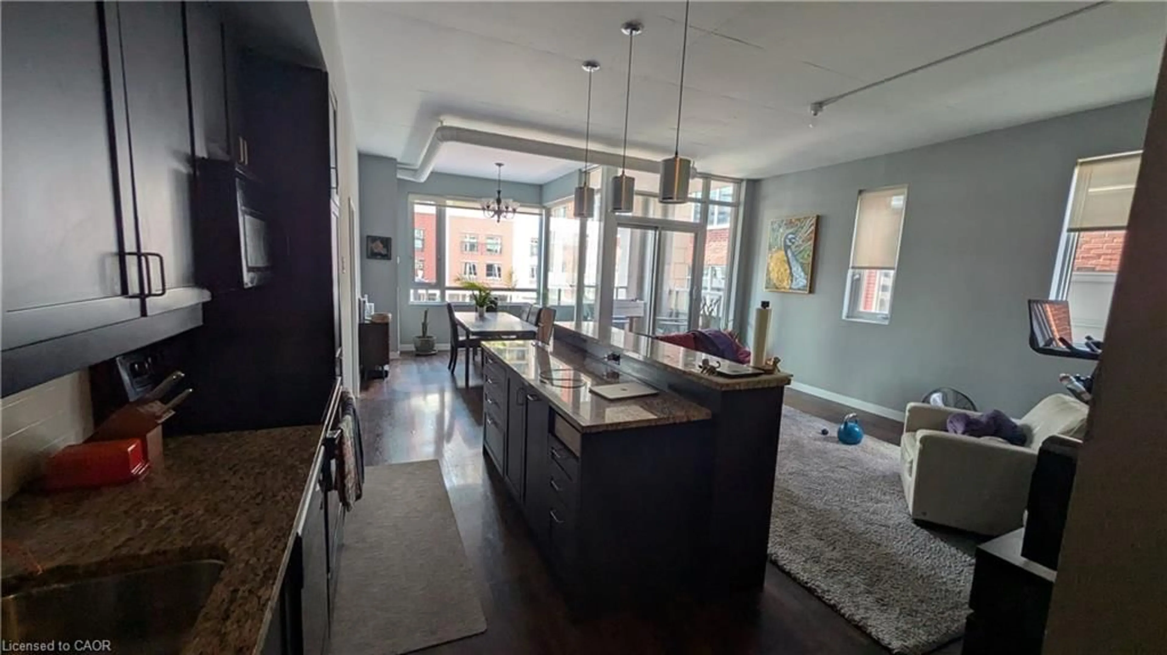 Open concept kitchen, ceramic/tile floor for 191 King St #213, Waterloo Ontario N2J 1R1