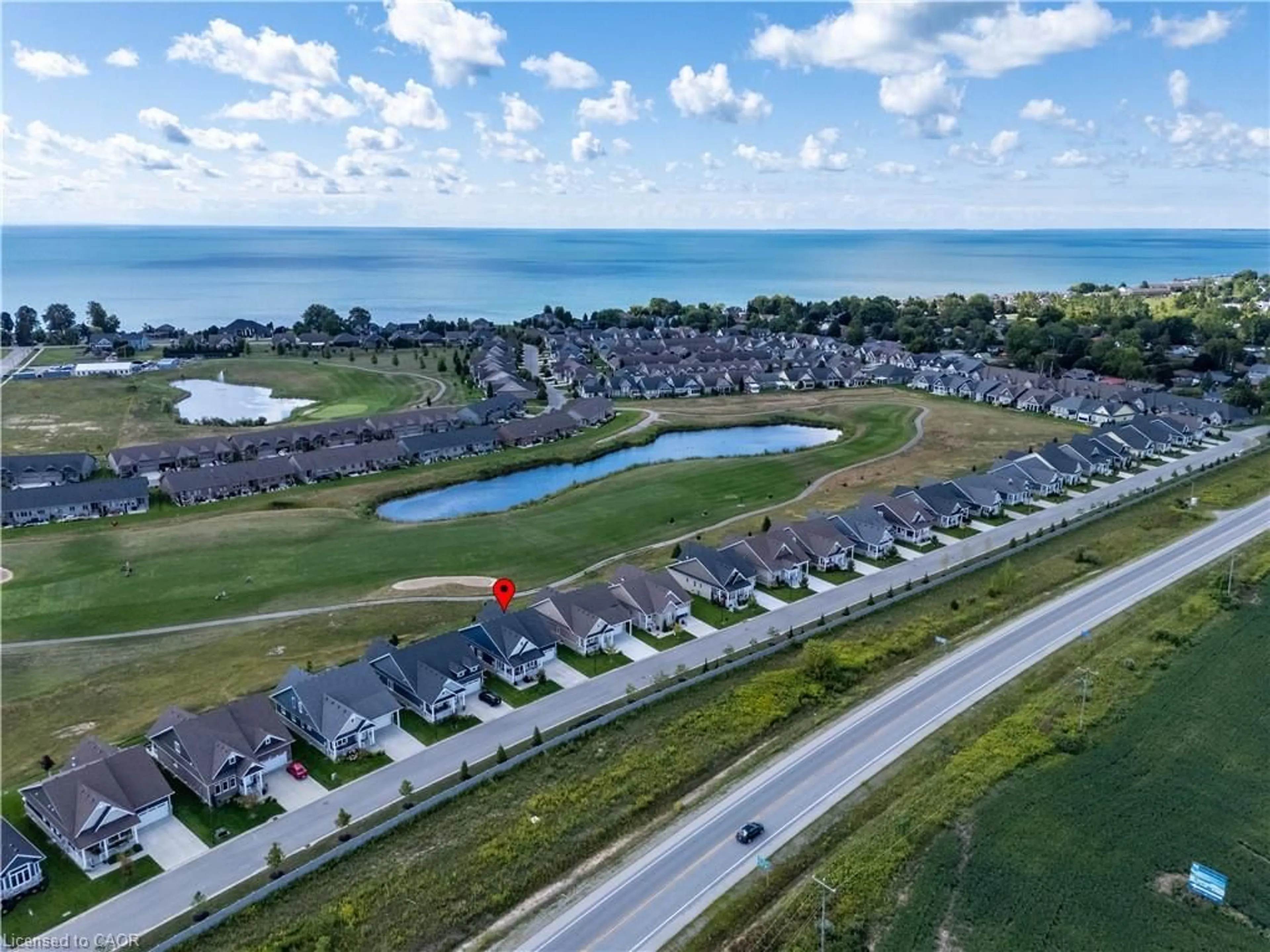 A pic from outside/outdoor area/front of a property/back of a property/a pic from drone, water/lake/river/ocean view for 198 Schooner Dr #26, Port Dover Ontario N0A 1N3