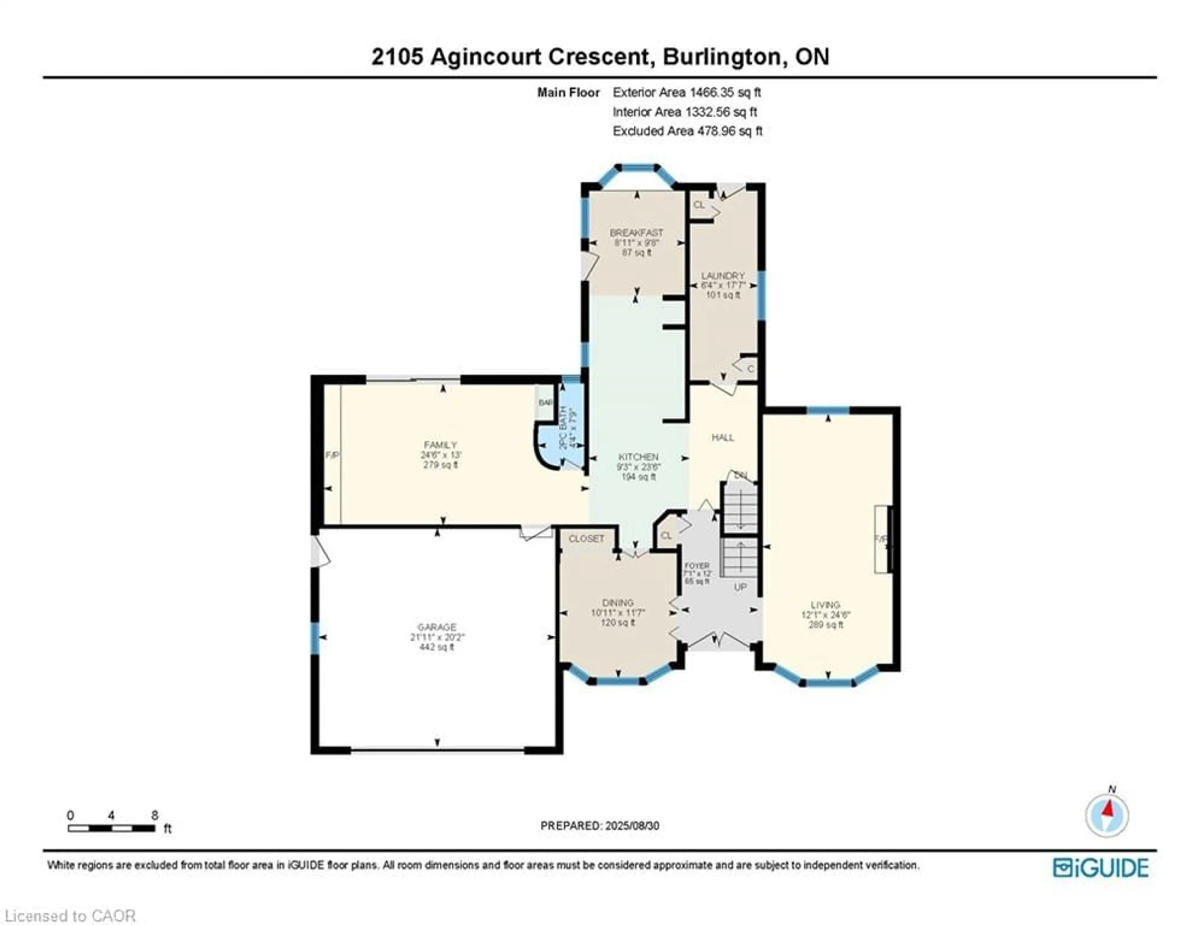 Floor plan for 2105 Agincourt Cres, Burlington Ontario L7P 1P3