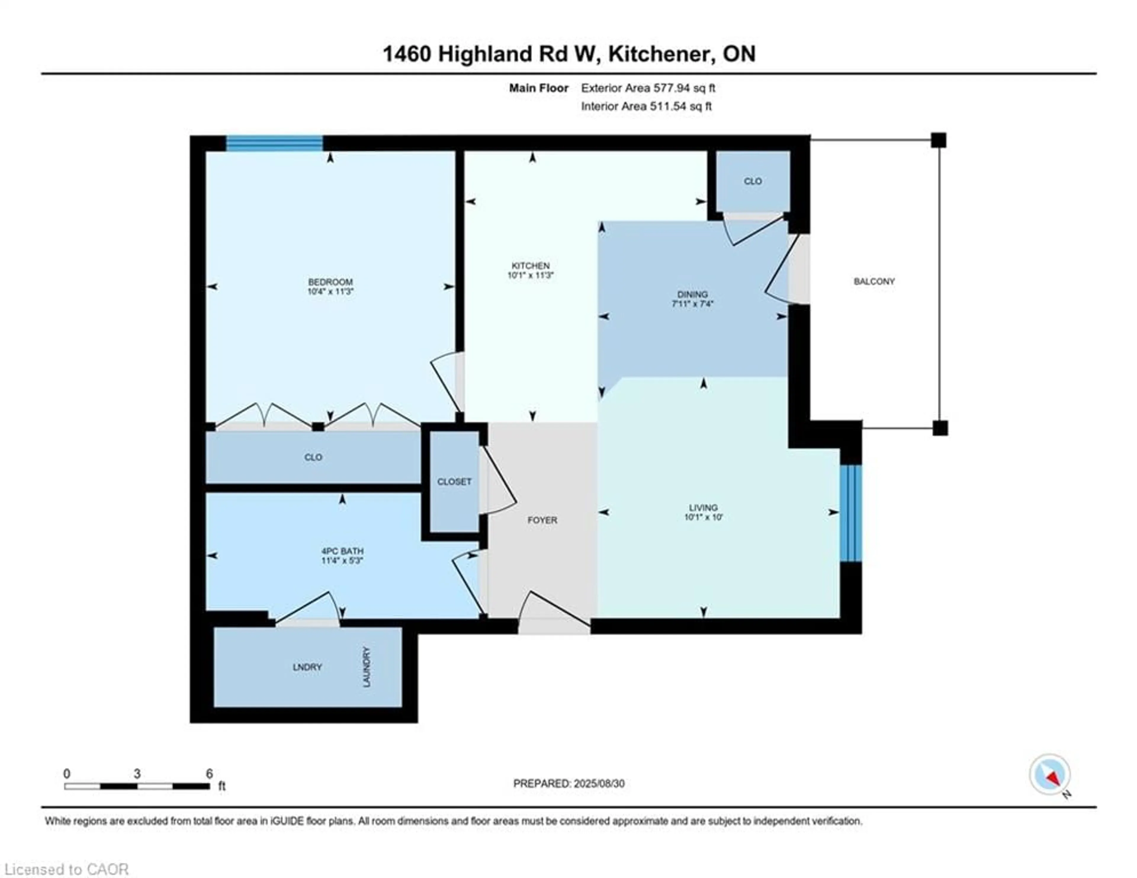 Floor plan for 1460 Highland Rd #10F, Kitchener Ontario N2N 0B7