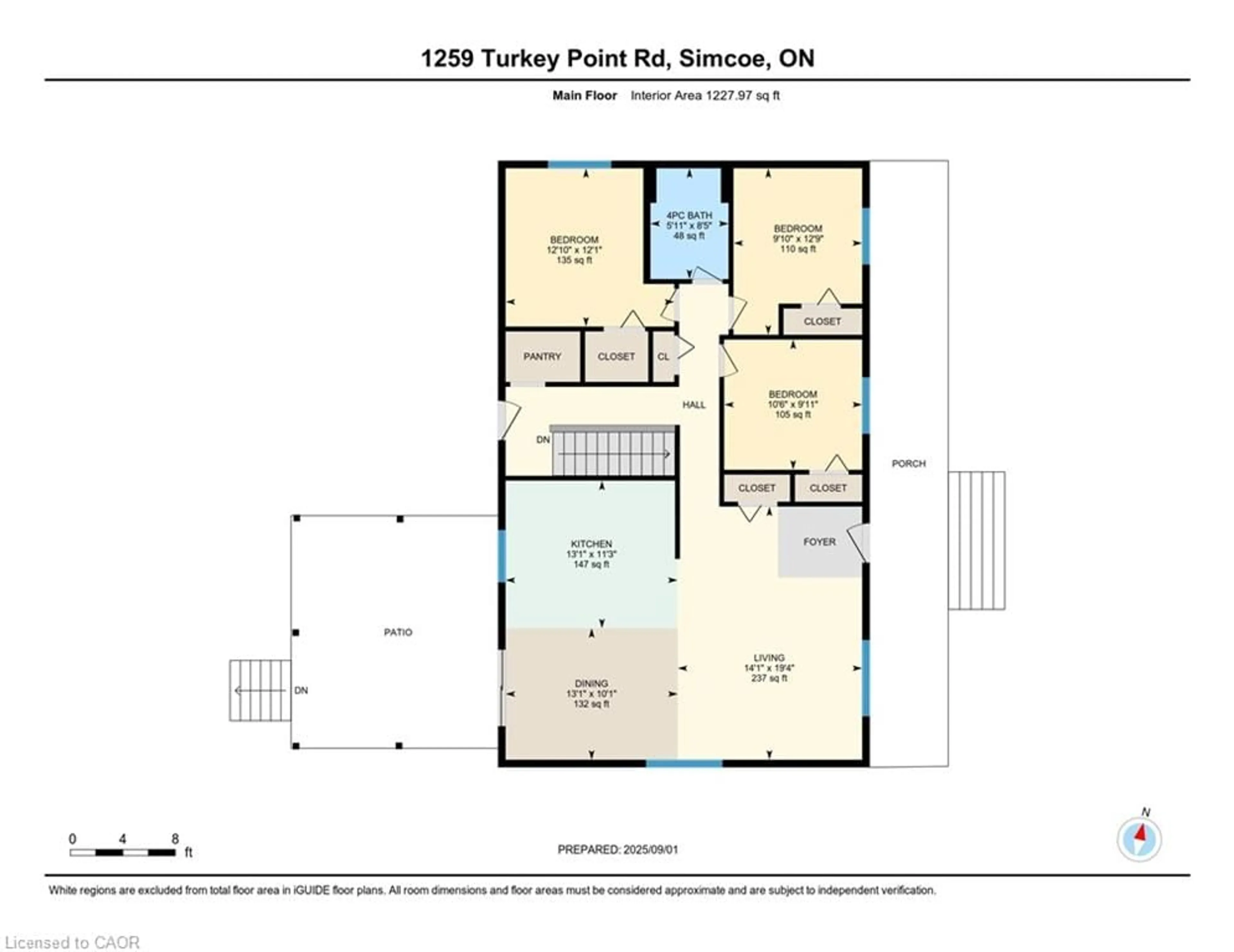 Floor plan for 1259 Turkey Point Rd, Walsh Ontario N3Y 4K1