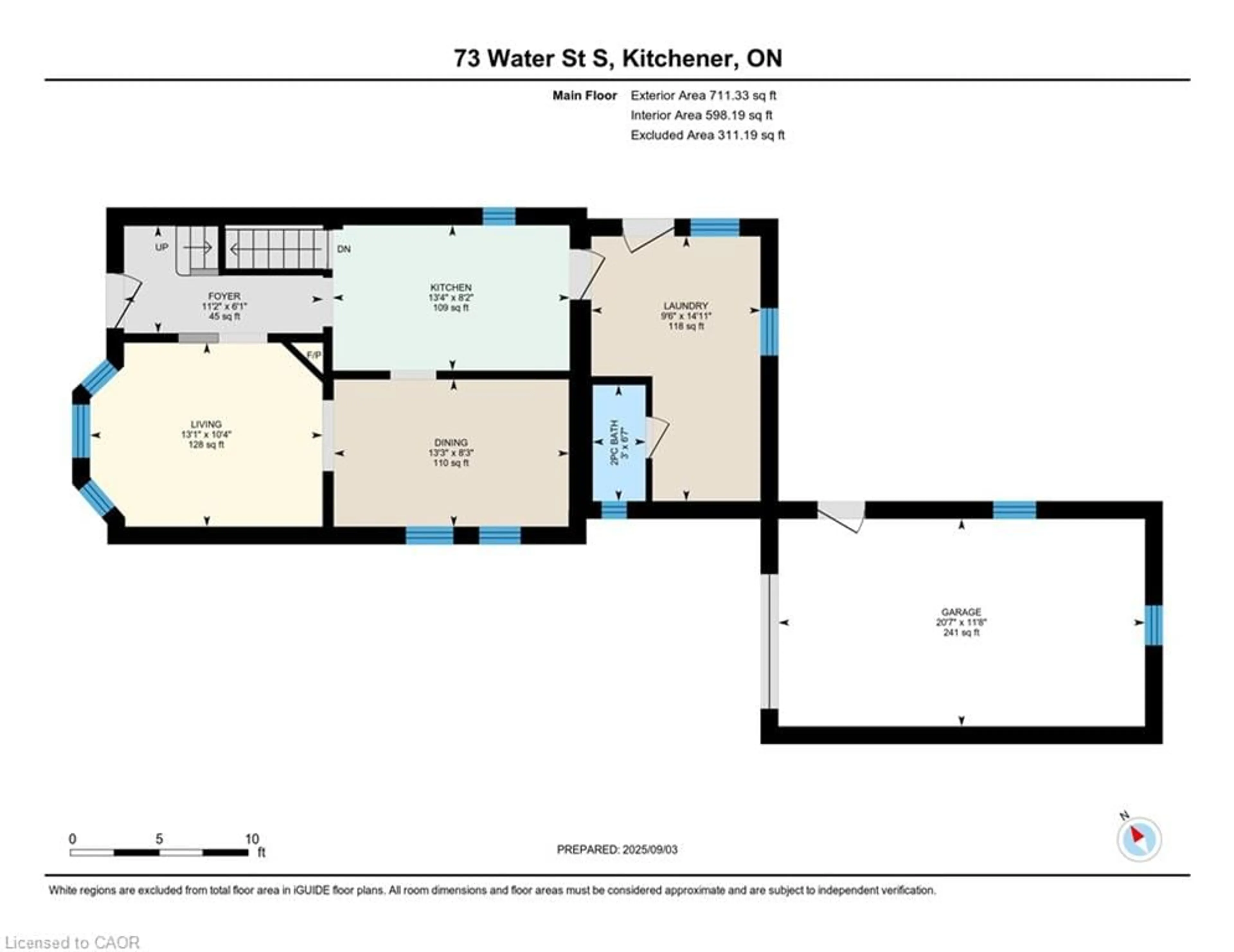 Floor plan for 73 Water St, Kitchener Ontario N2G 1Z4