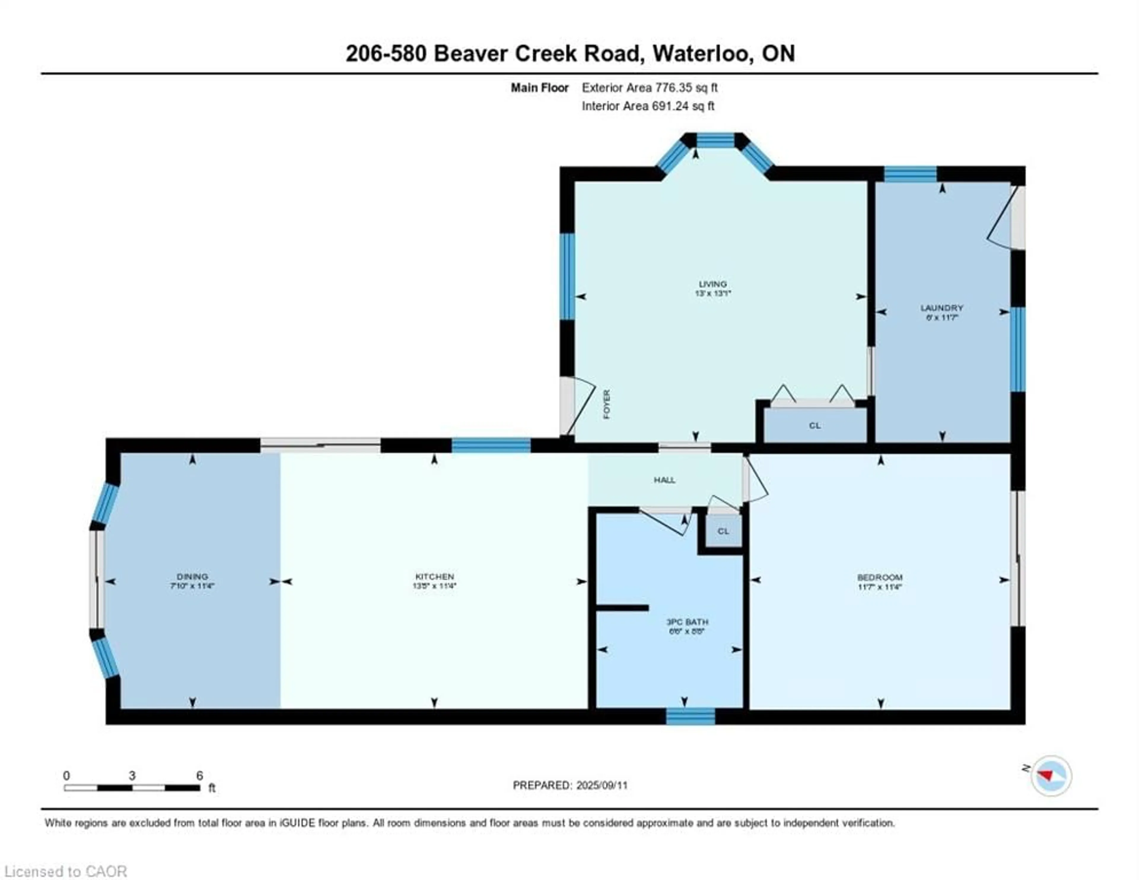 Floor plan for 580 Beaver Creek Rd #206, Waterloo Ontario N2J 3Z4