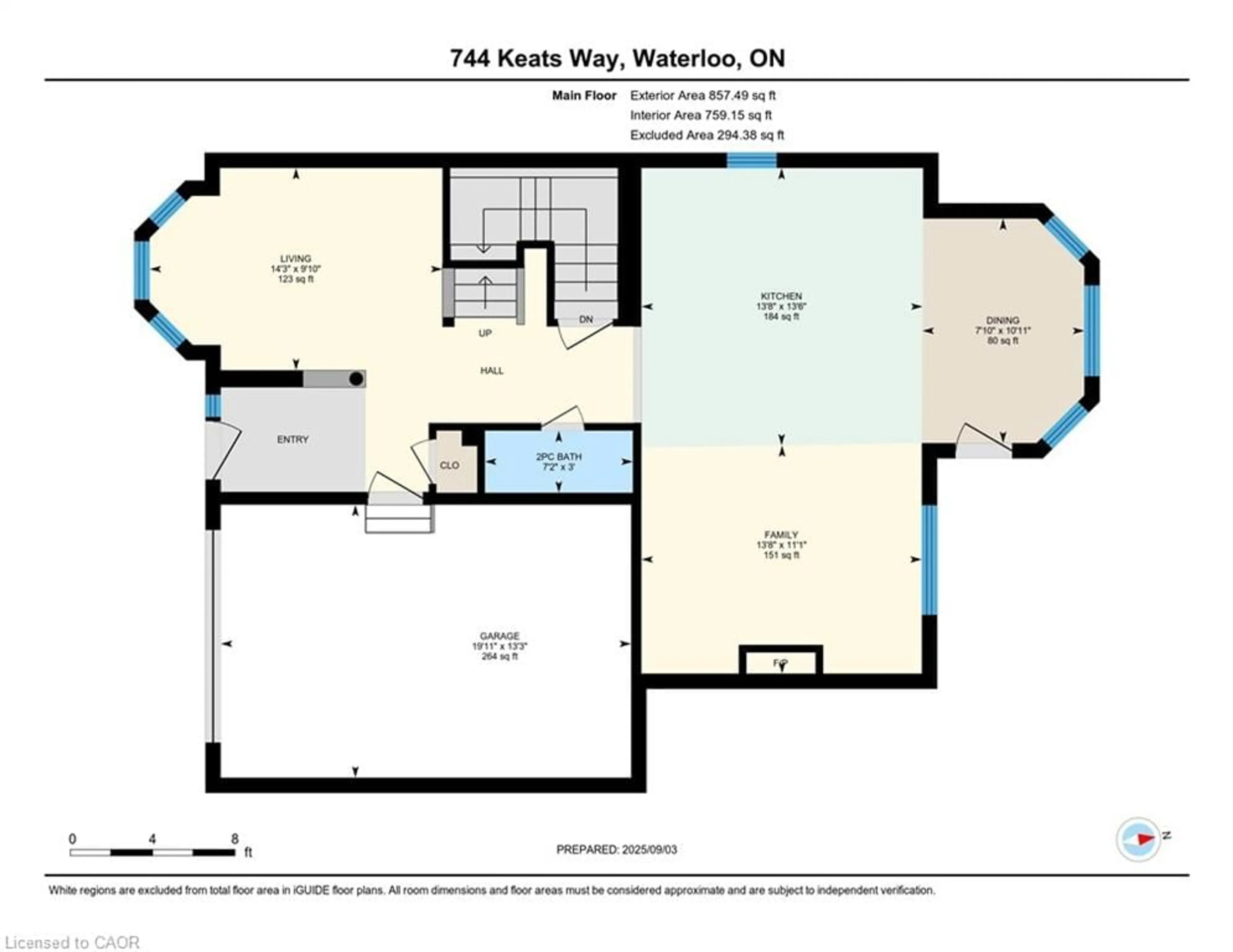 Floor plan for 744 Keats Way, Waterloo Ontario N2T 2Y3