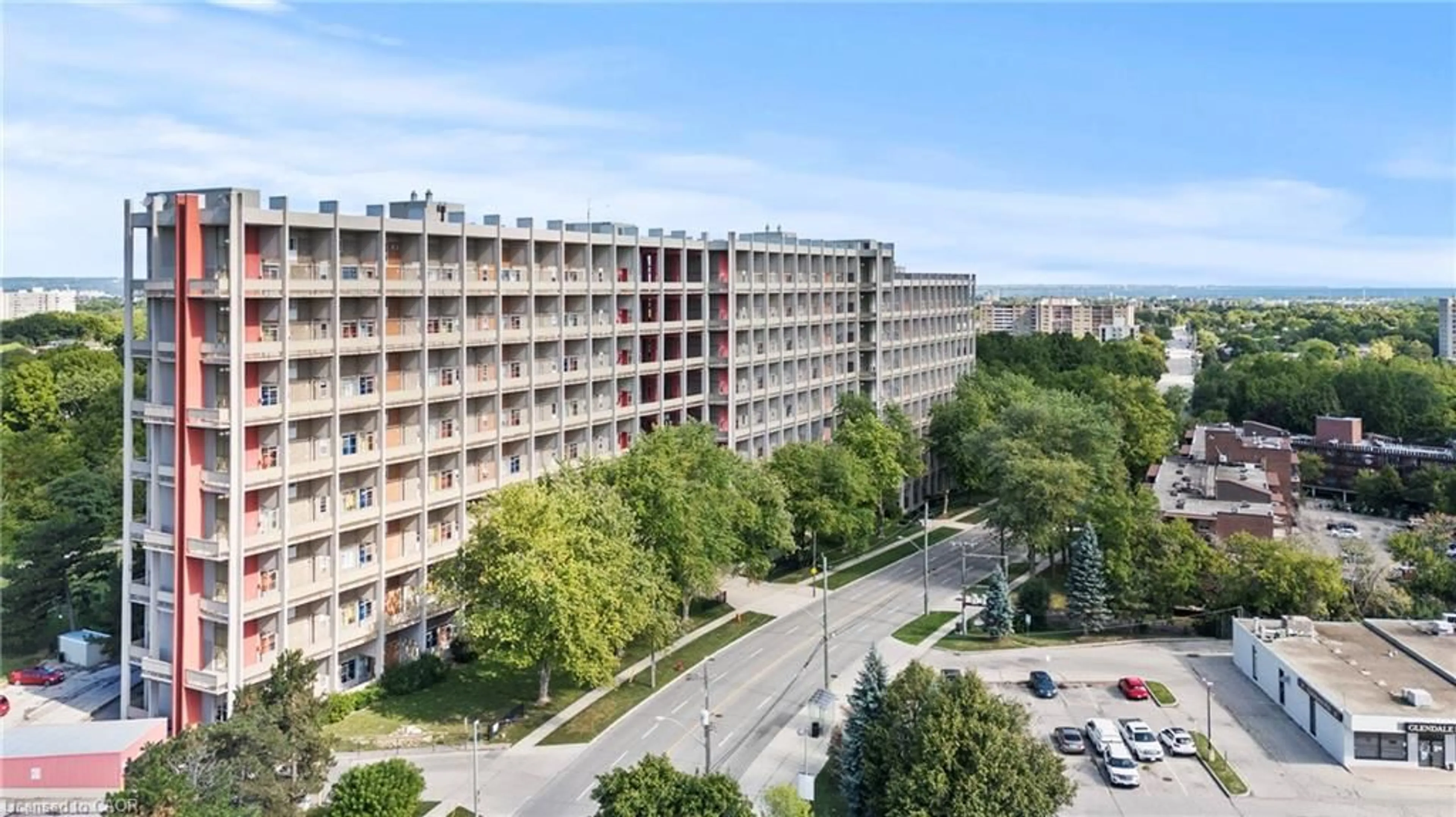 Balcony in the apartment, city buildings view from balcony for 350 Quigley Rd #512, Hamilton Ontario L8K 5N2
