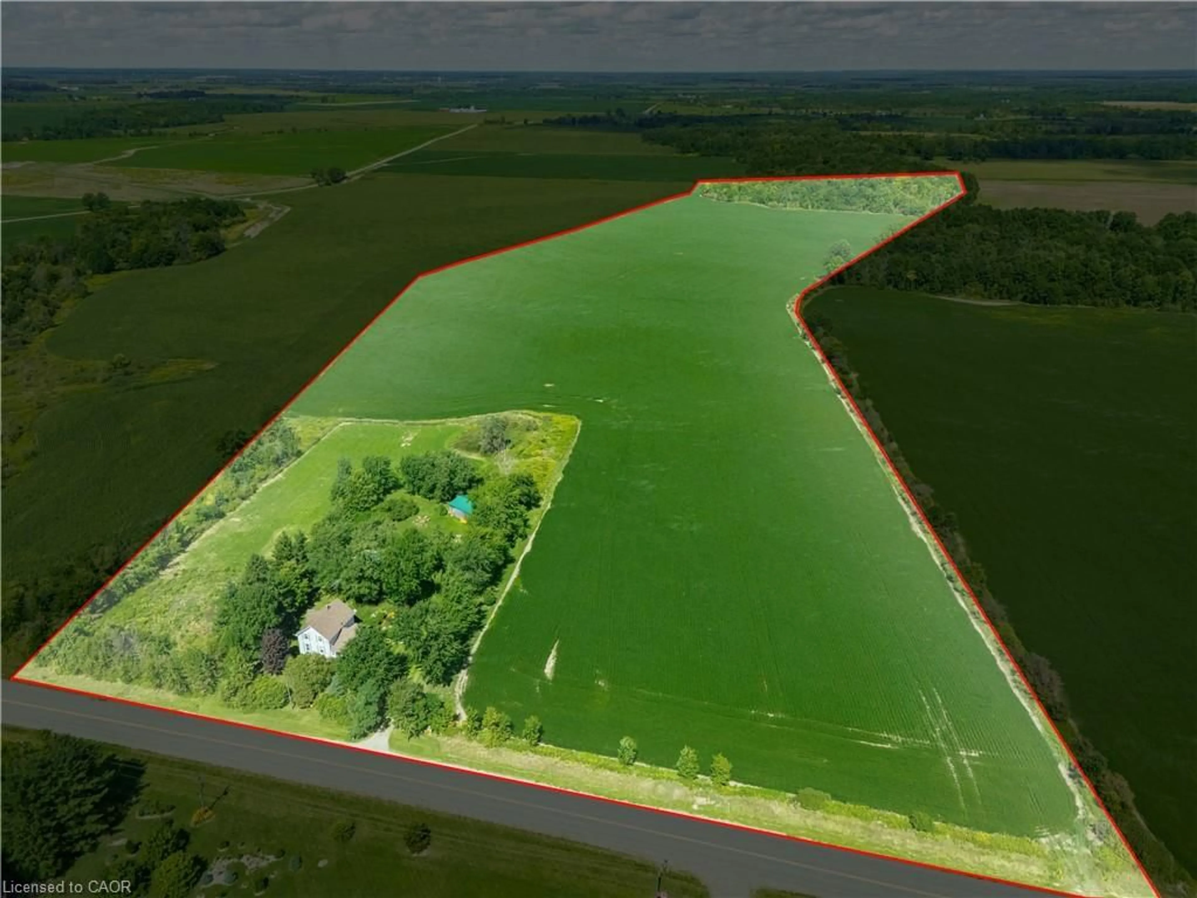 A pic from outside/outdoor area/front of a property/back of a property/a pic from drone, water/lake/river/ocean view for 21266 Thames Rd, Appin Ontario N0L 1A0