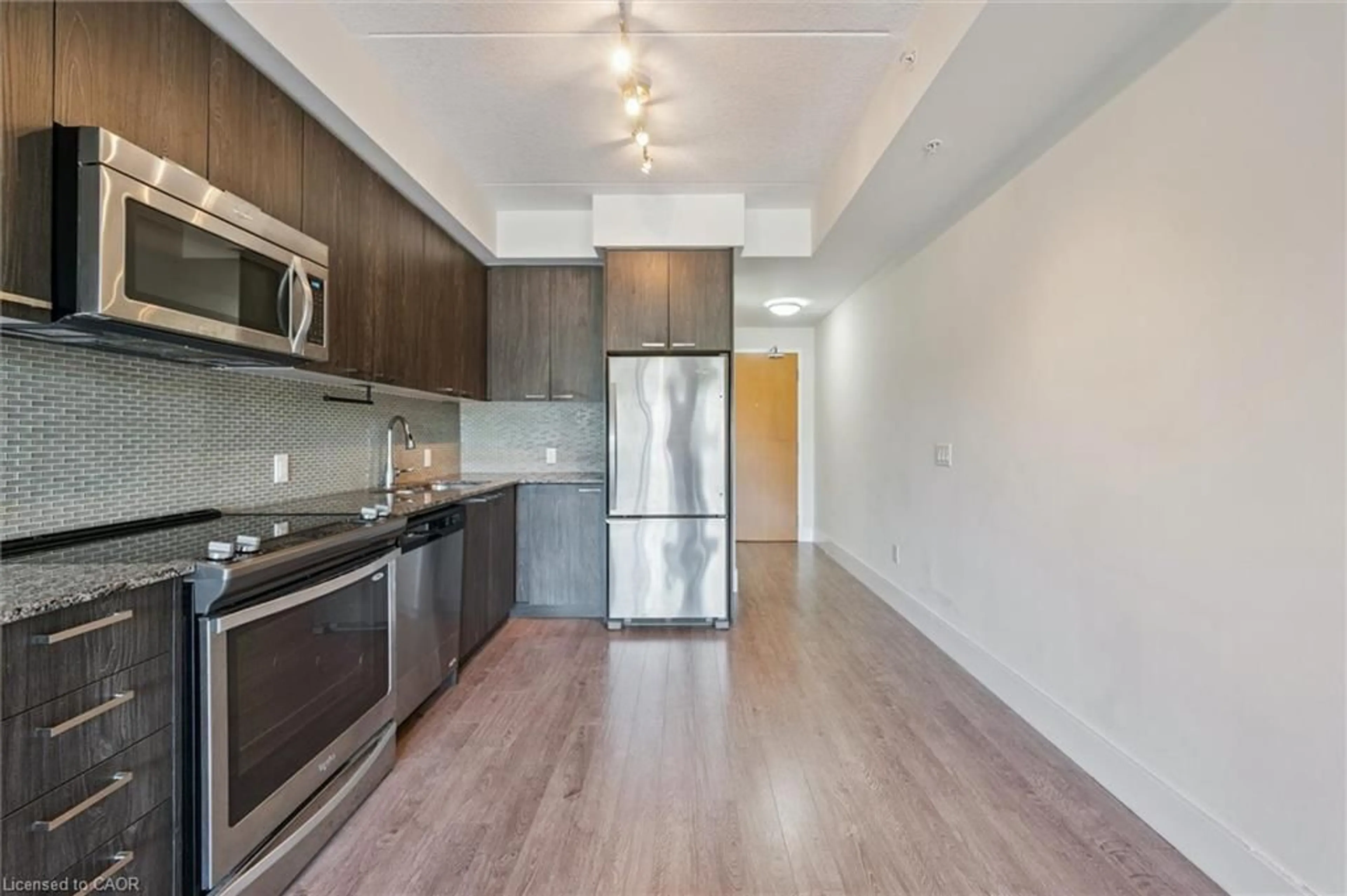 Standard kitchen, wood/laminate floor for 155 St. Leger St #208, Kitchener Ontario N2H 0B9