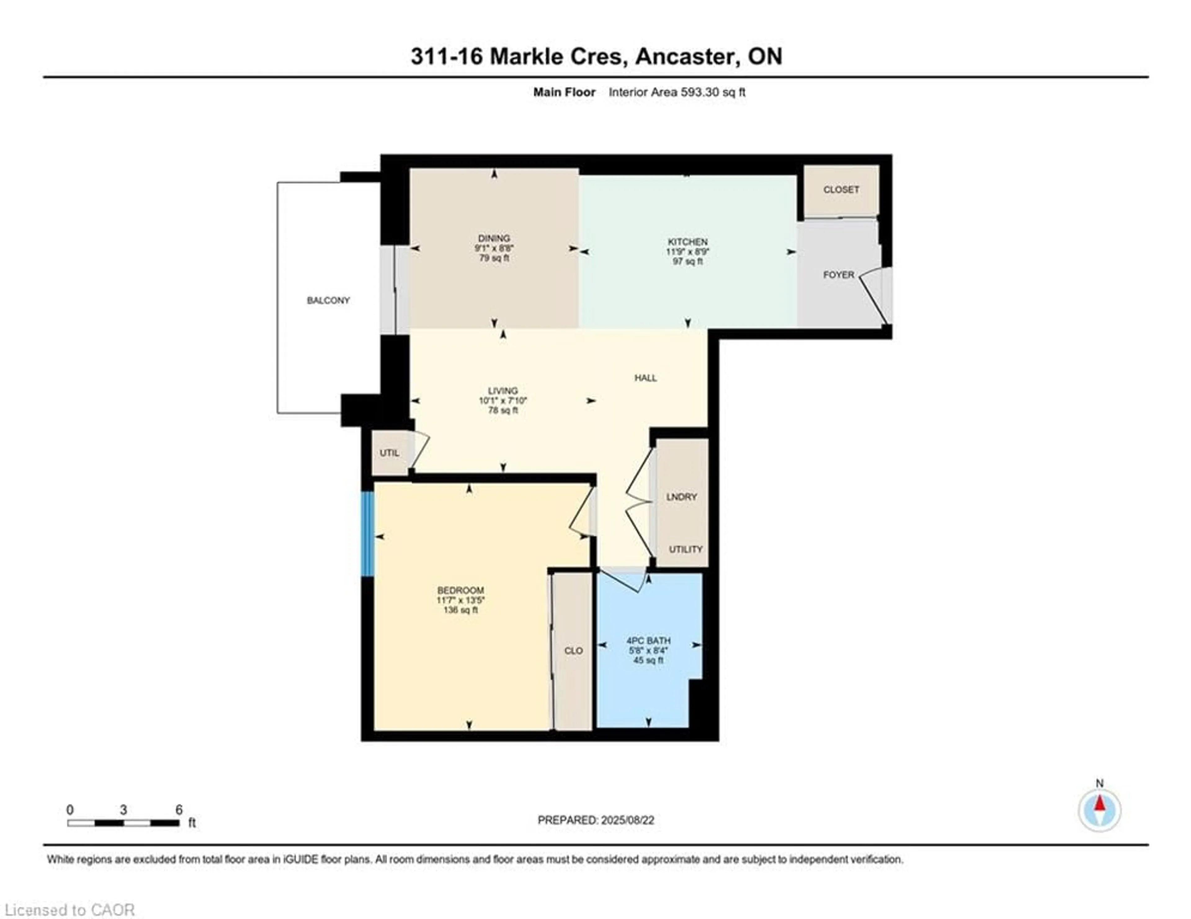 Floor plan for 16 Markle Cres #311, Ancaster Ontario L9G 0H4