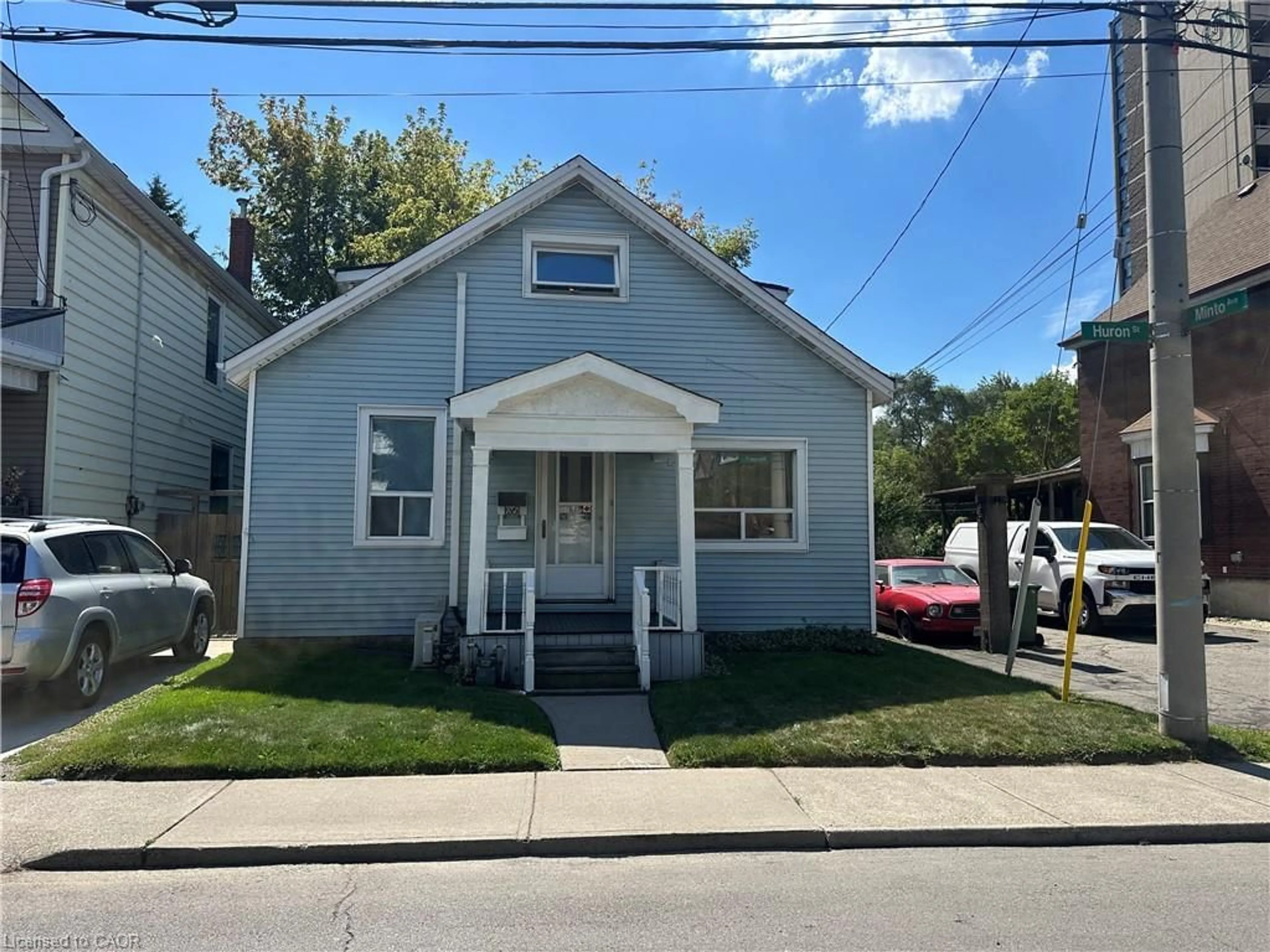 Home with vinyl exterior material, street for 26 Huron St, Hamilton Ontario L8L 2S2