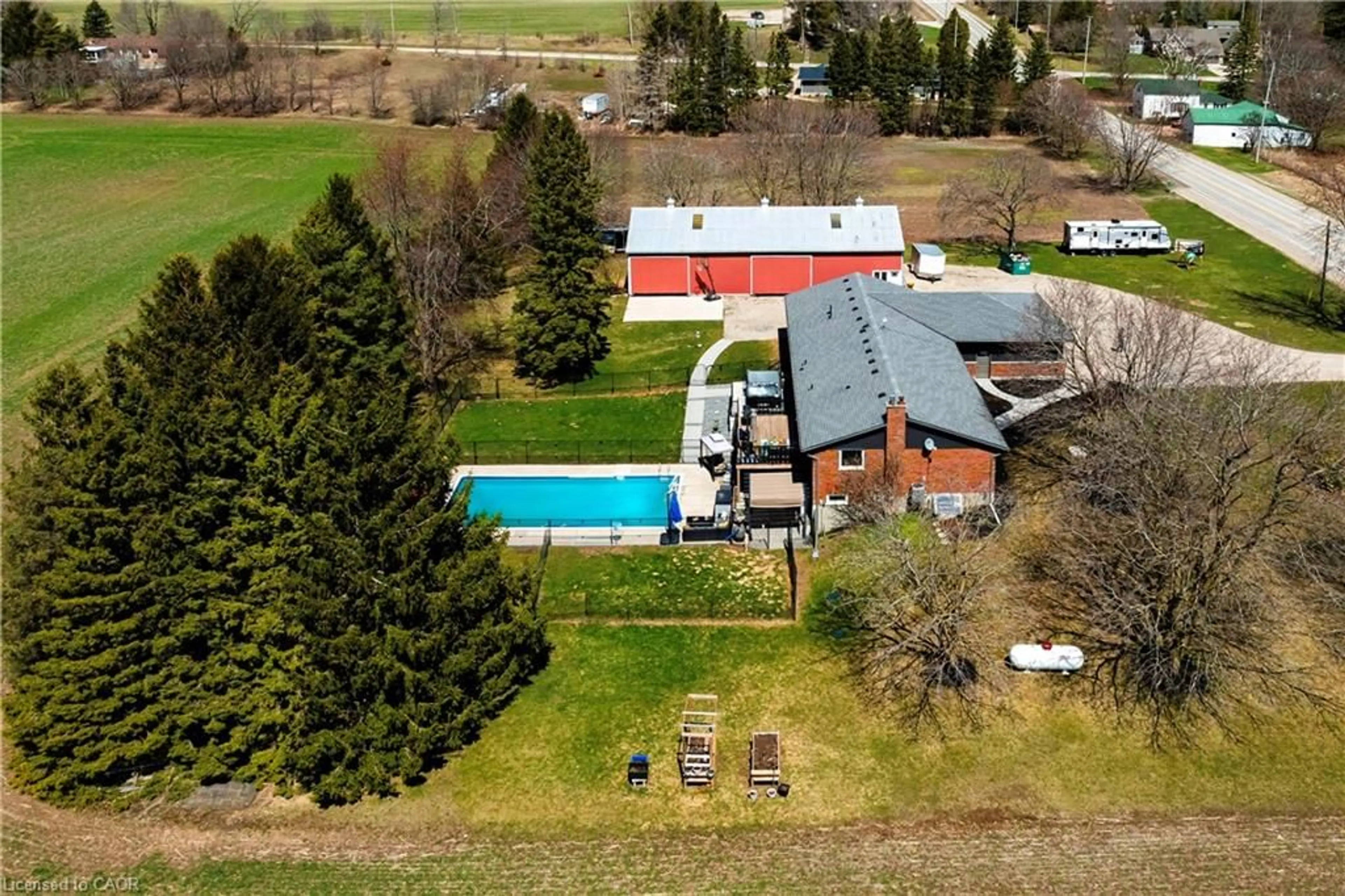 A pic from outside/outdoor area/front of a property/back of a property/a pic from drone, building for 8378 Wellington Rd 22, Rockwood Ontario N0B 2K0