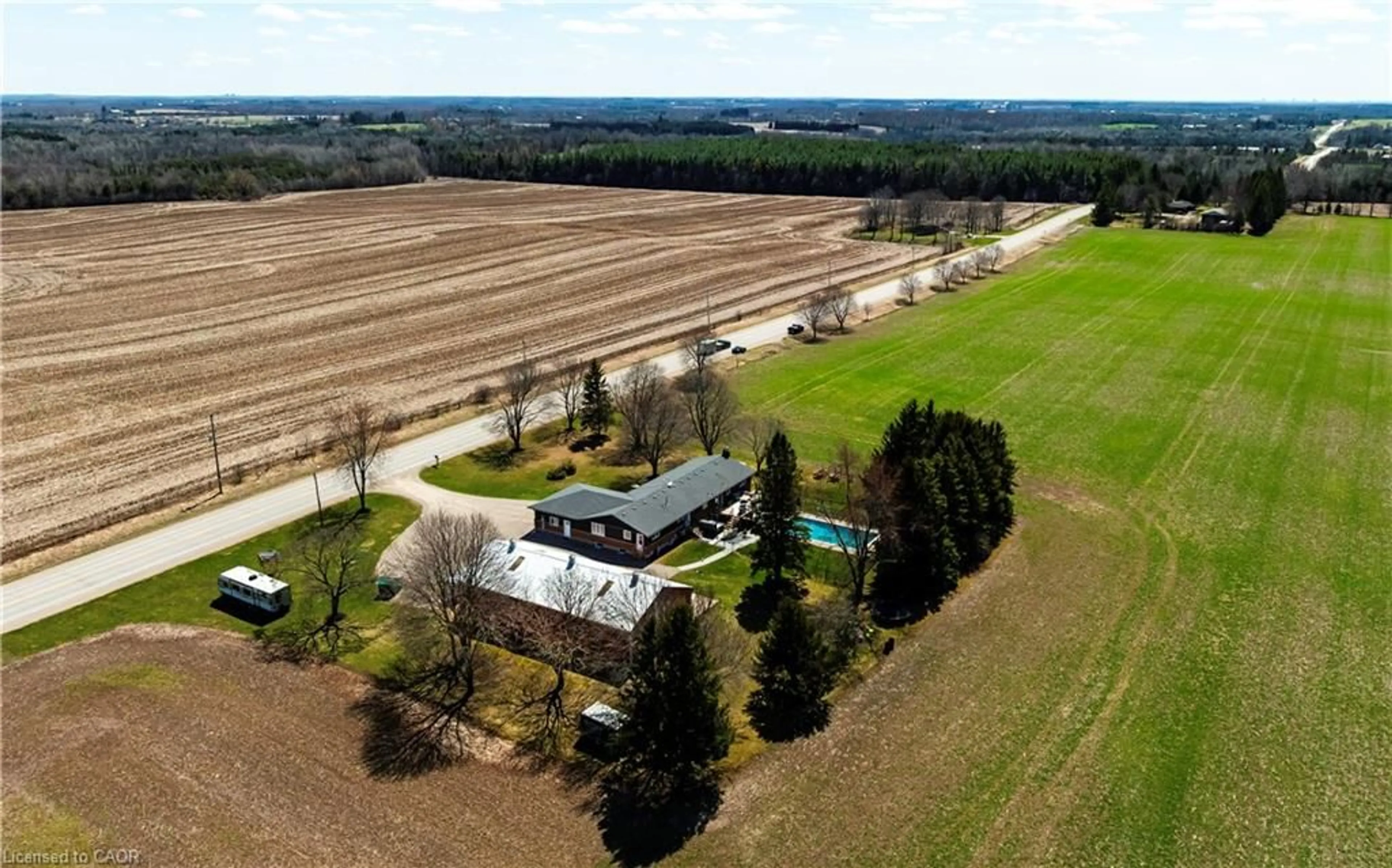 A pic from outside/outdoor area/front of a property/back of a property/a pic from drone, unknown for 8378 Wellington Rd 22, Rockwood Ontario N0B 2K0