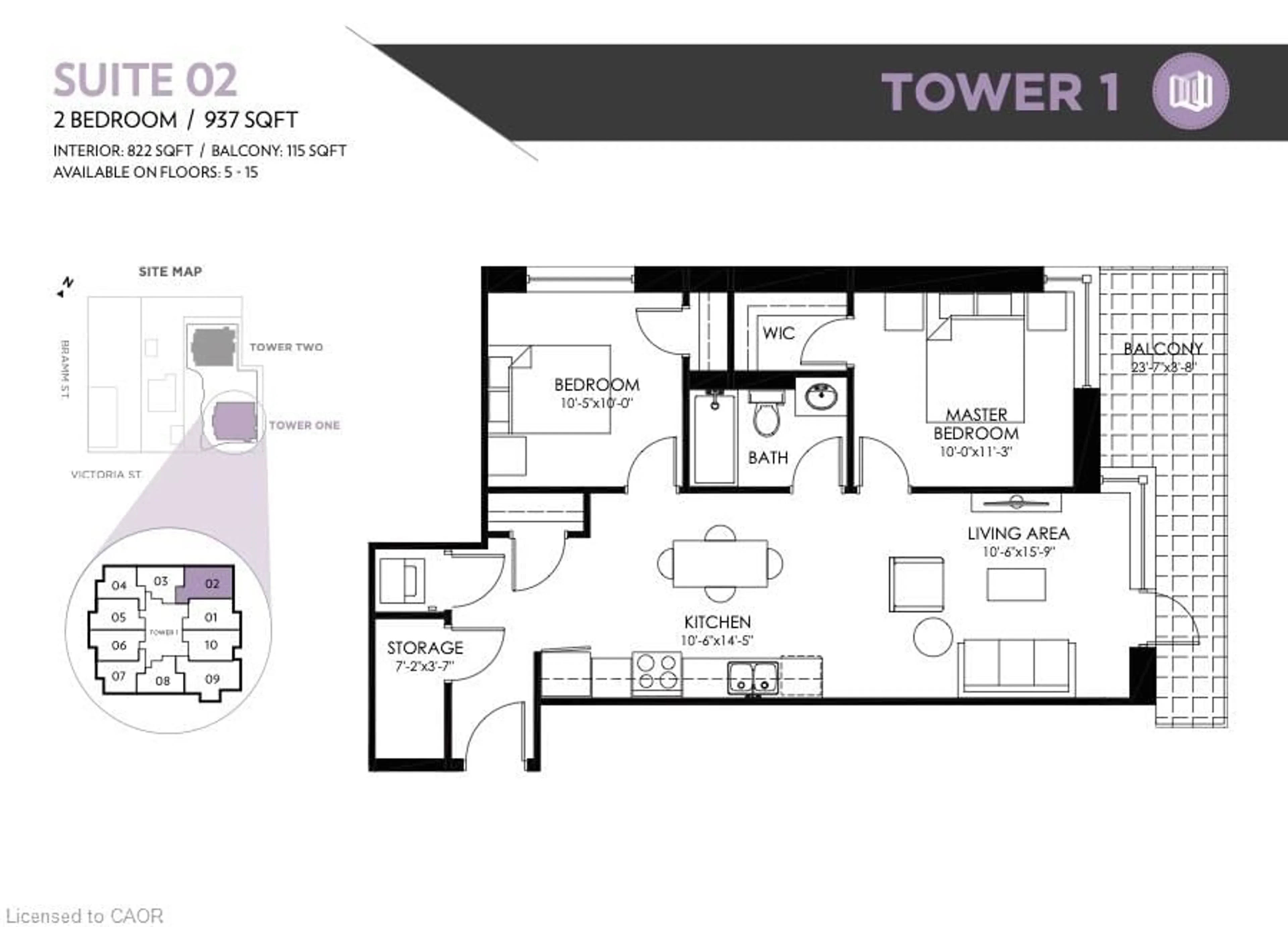 Floor plan for 100 Garment St #902, Kitchener Ontario N2G 0C3