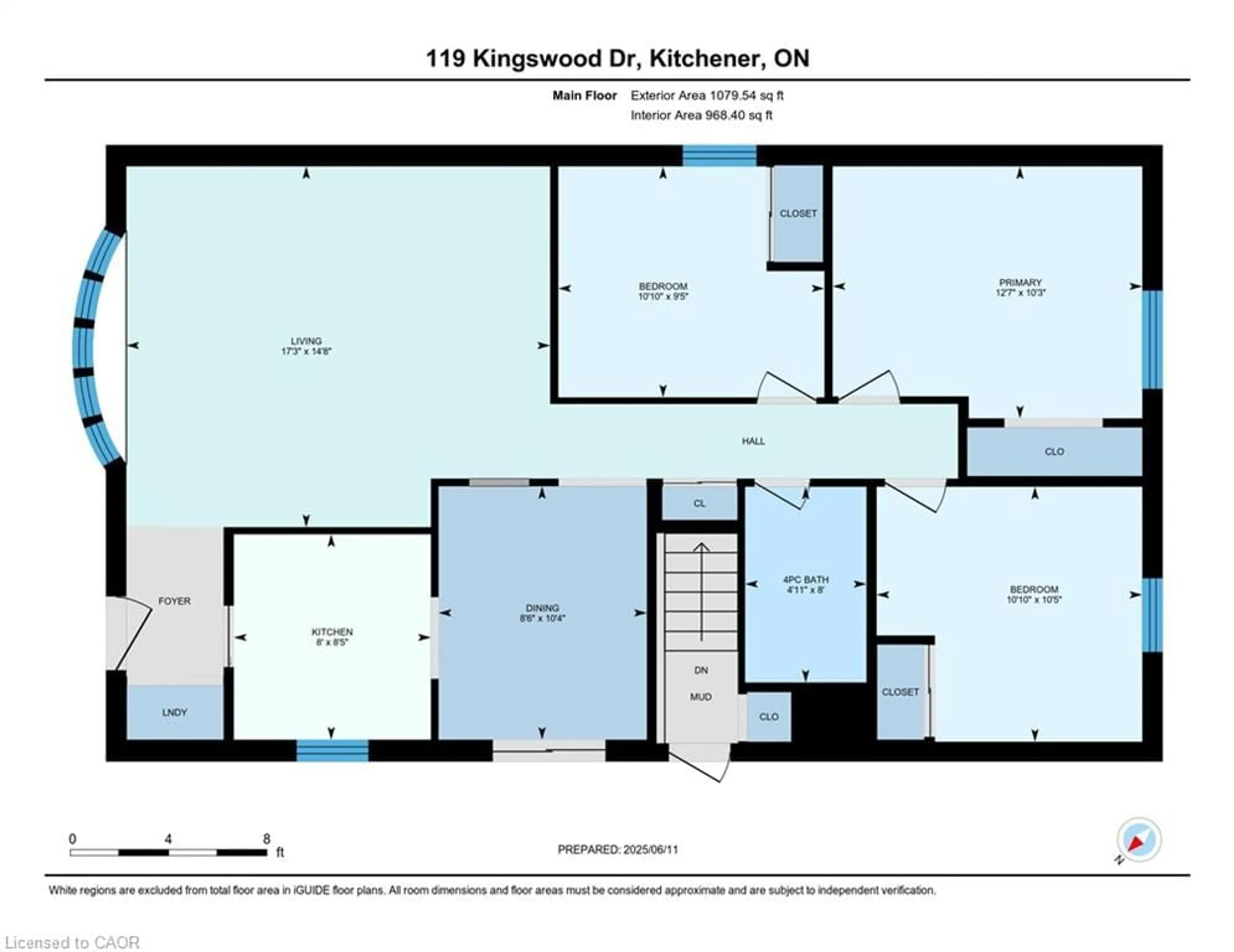 Floor plan for 119 Kingswood Dr, Kitchener Ontario N2E 1B2