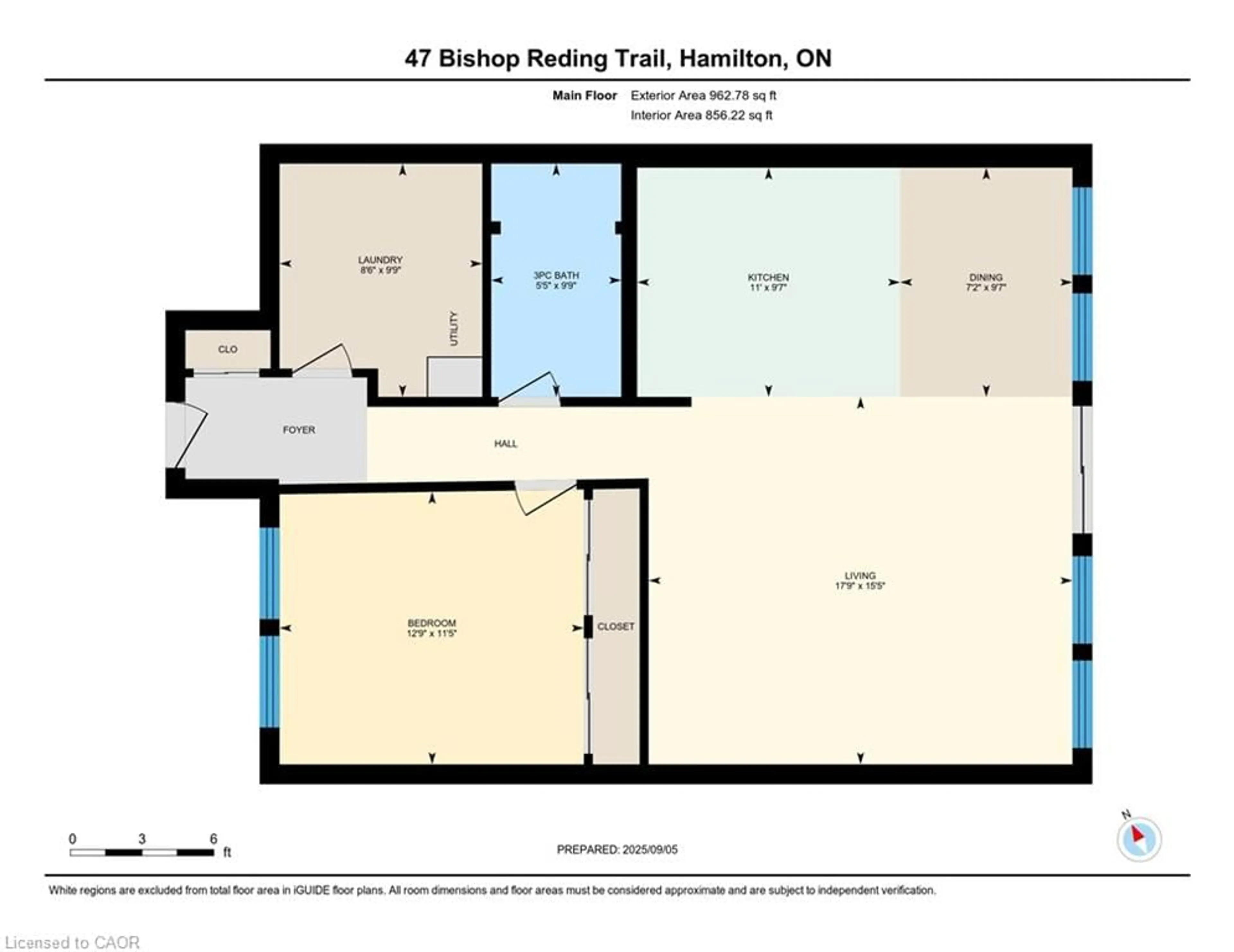 Floor plan for 47 Bishop Reding Trail, Hamilton Ontario L9B 2L7