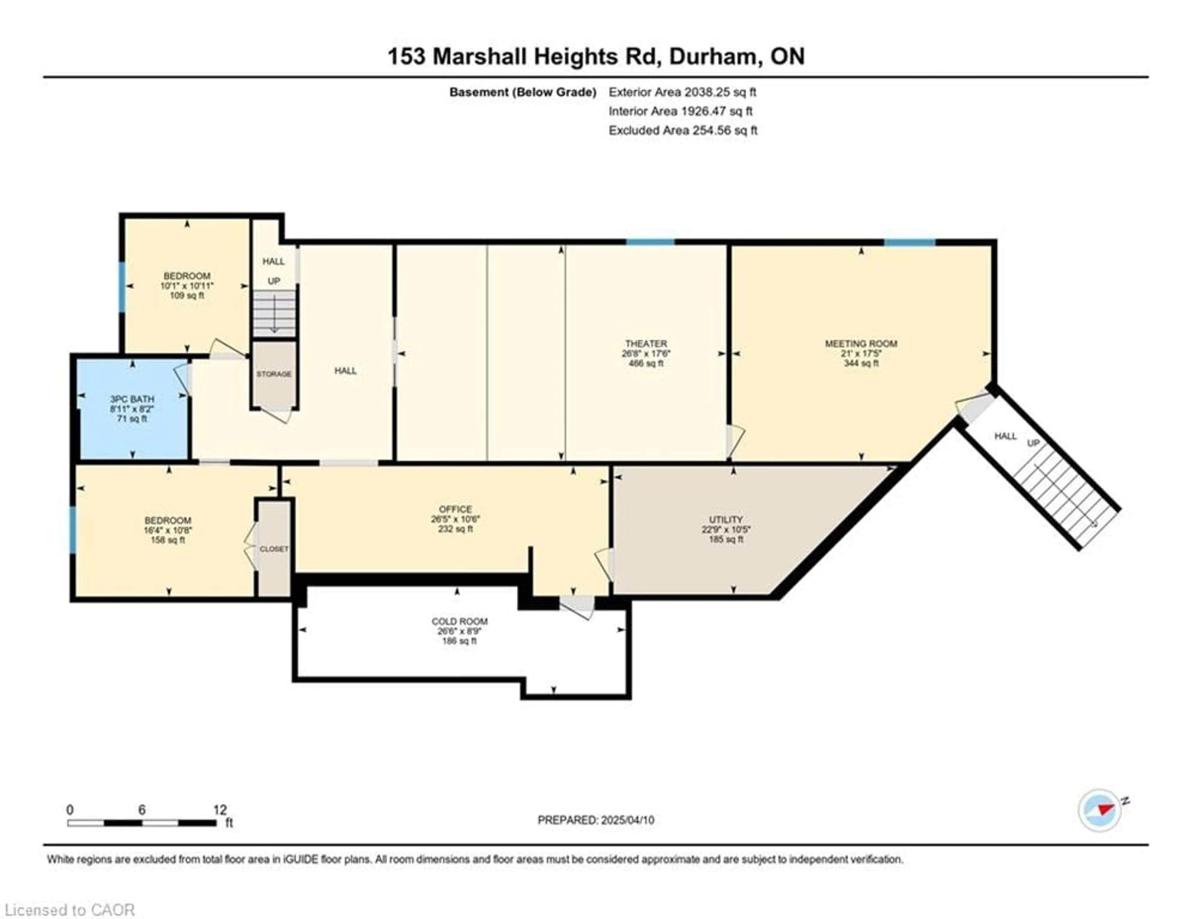 Floor plan for 153 Marshall Heights Rd, Durham Ontario N0G 1R0