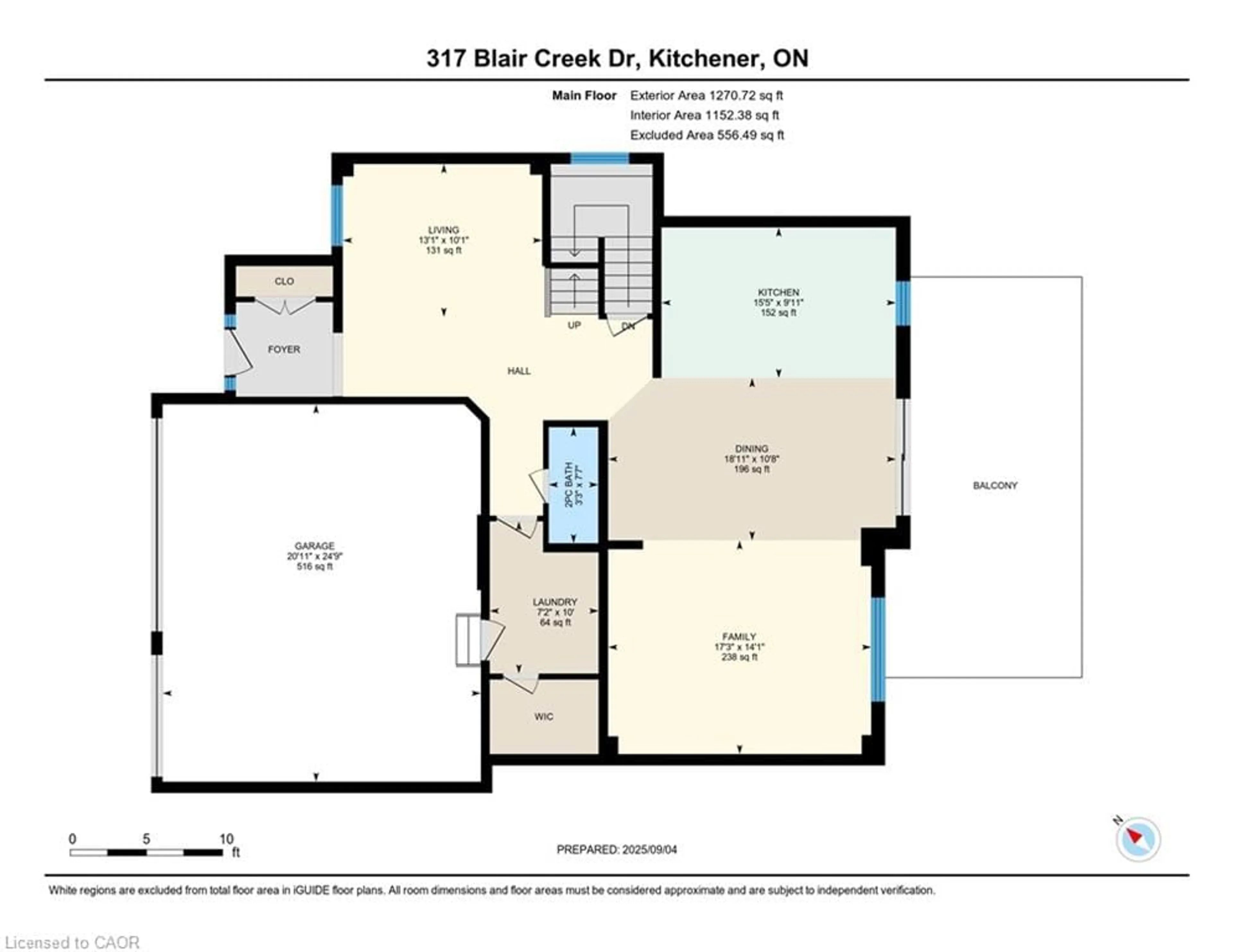 Floor plan for 317 Blair Creek Drive Dr, Kitchener Ontario N2P 0G4