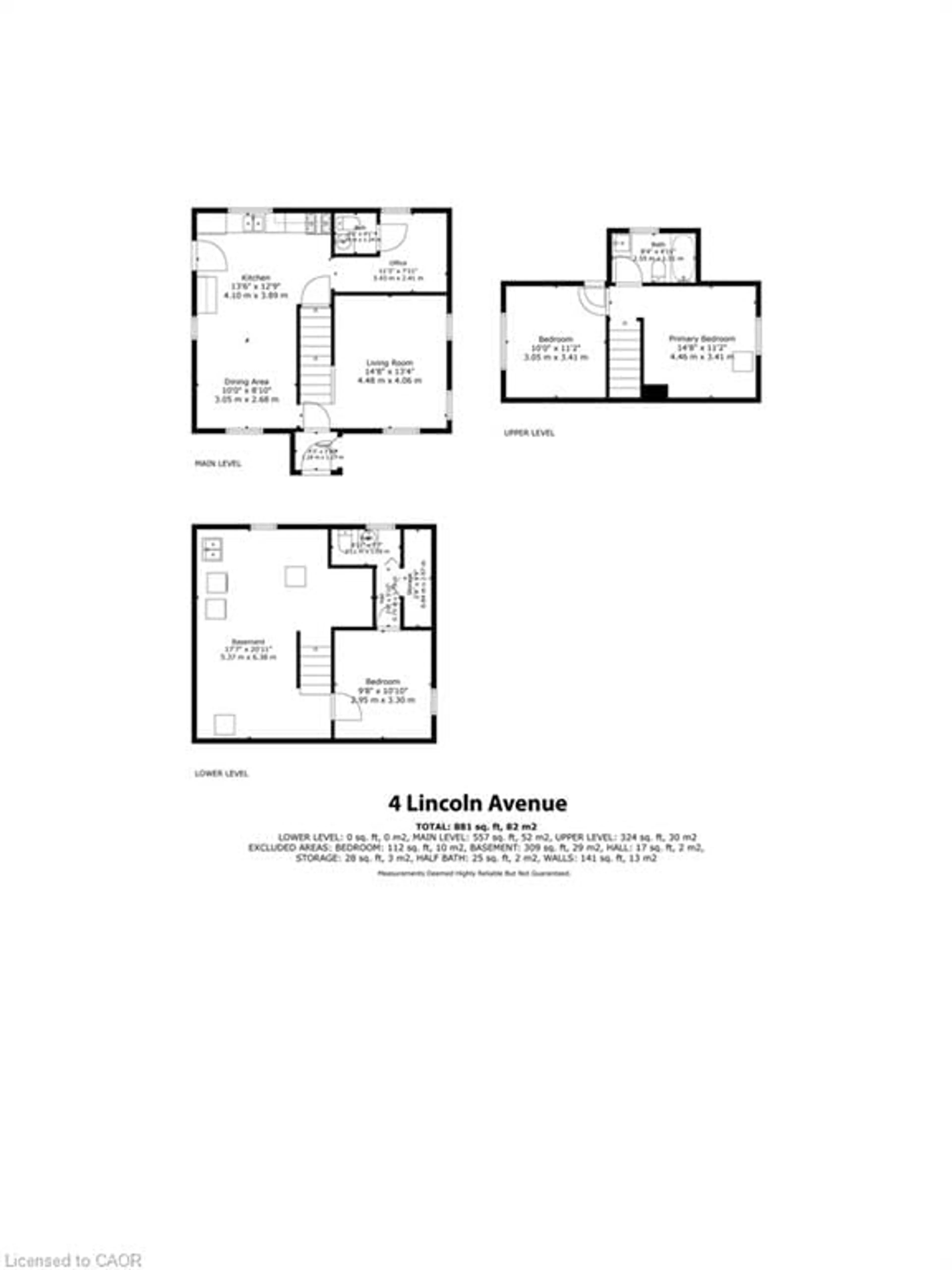 Floor plan for 4 Lincoln Ave, St. Catharines Ontario L2P 2H9