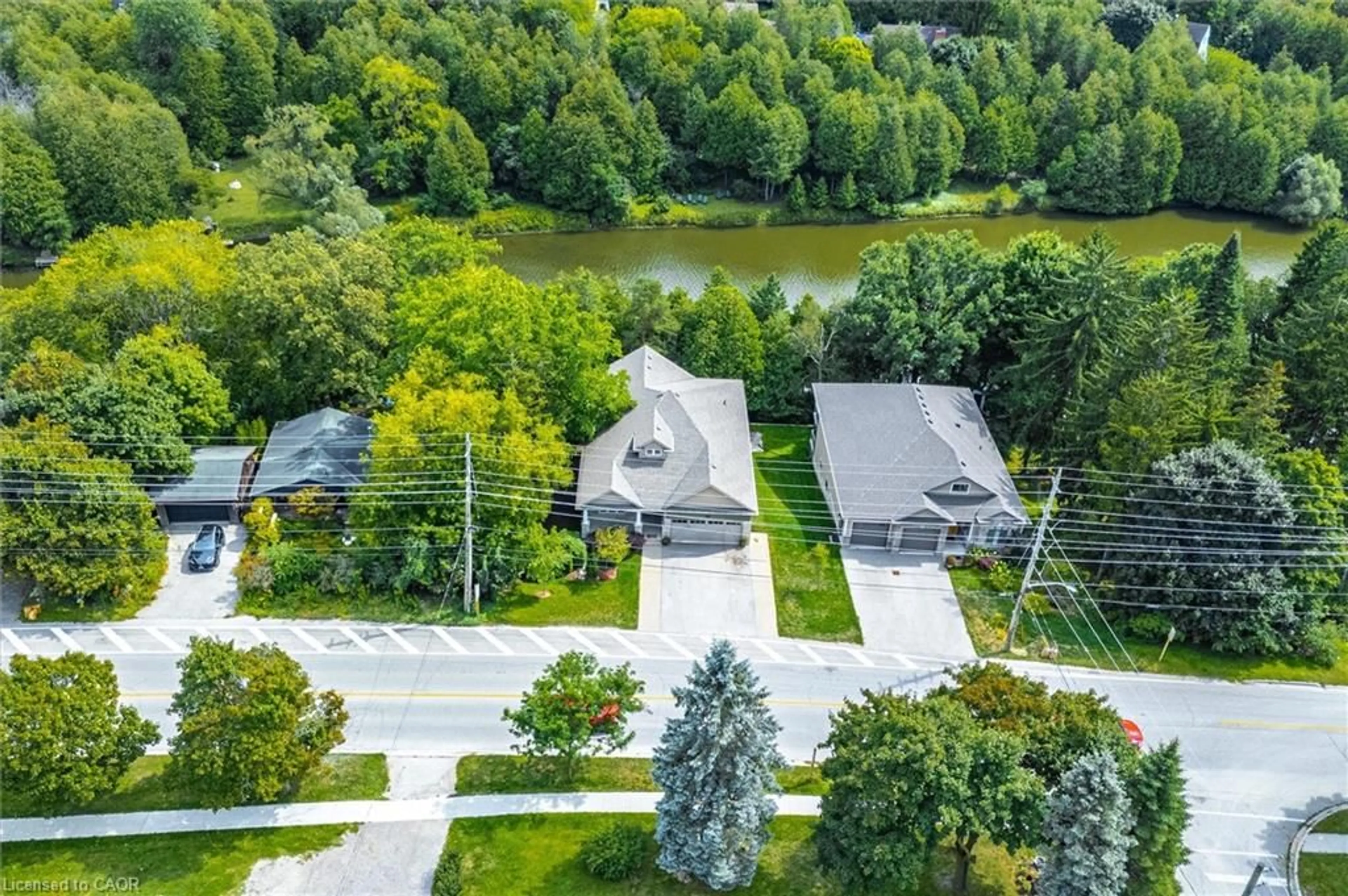 A pic from outside/outdoor area/front of a property/back of a property/a pic from drone, water/lake/river/ocean view for 217B East Mill St, Elora Ontario N0B 1S0