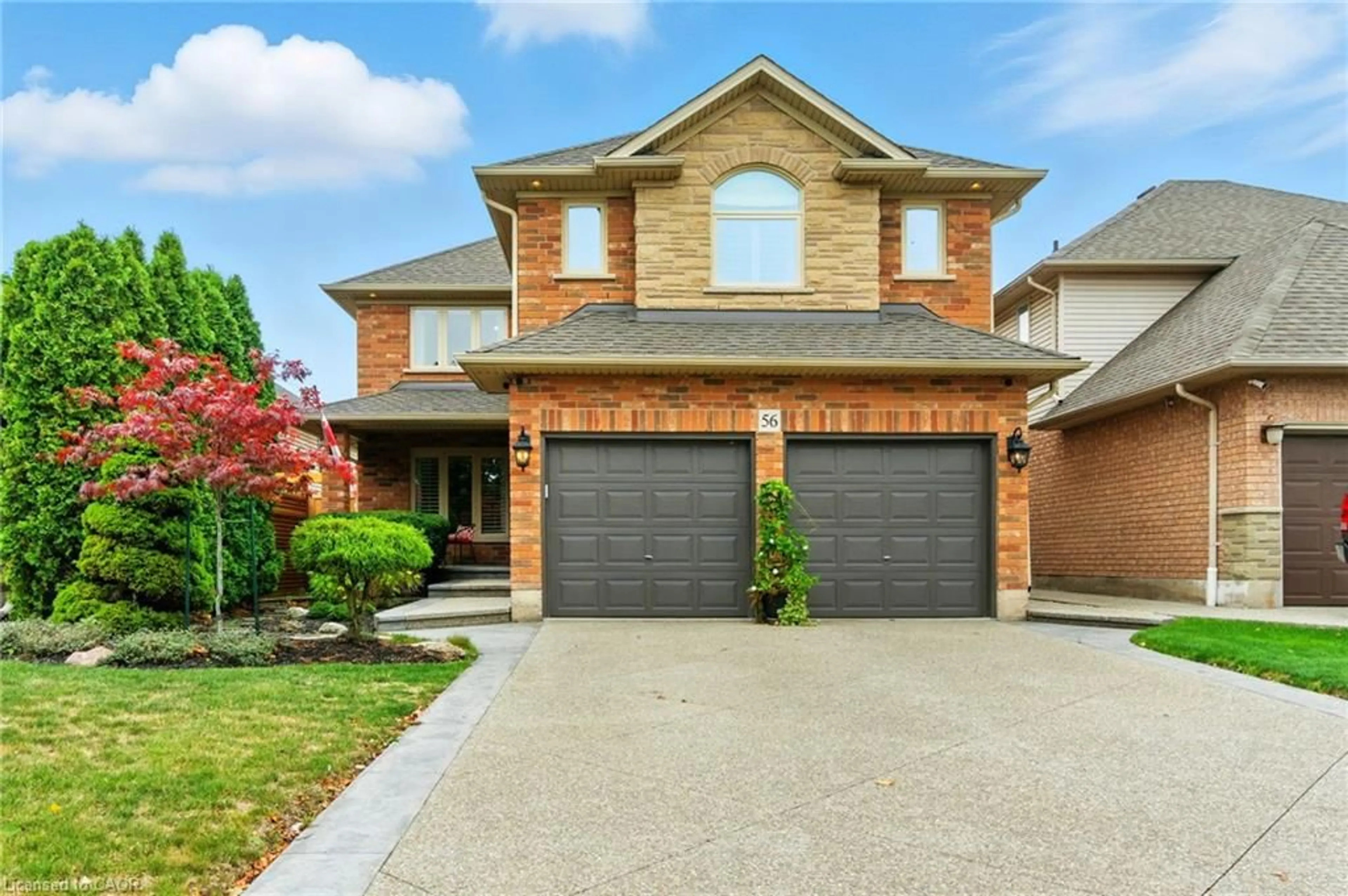 Home with brick exterior material, street for 56 Sonoma Lane, Stoney Creek Ontario L8E 6B6
