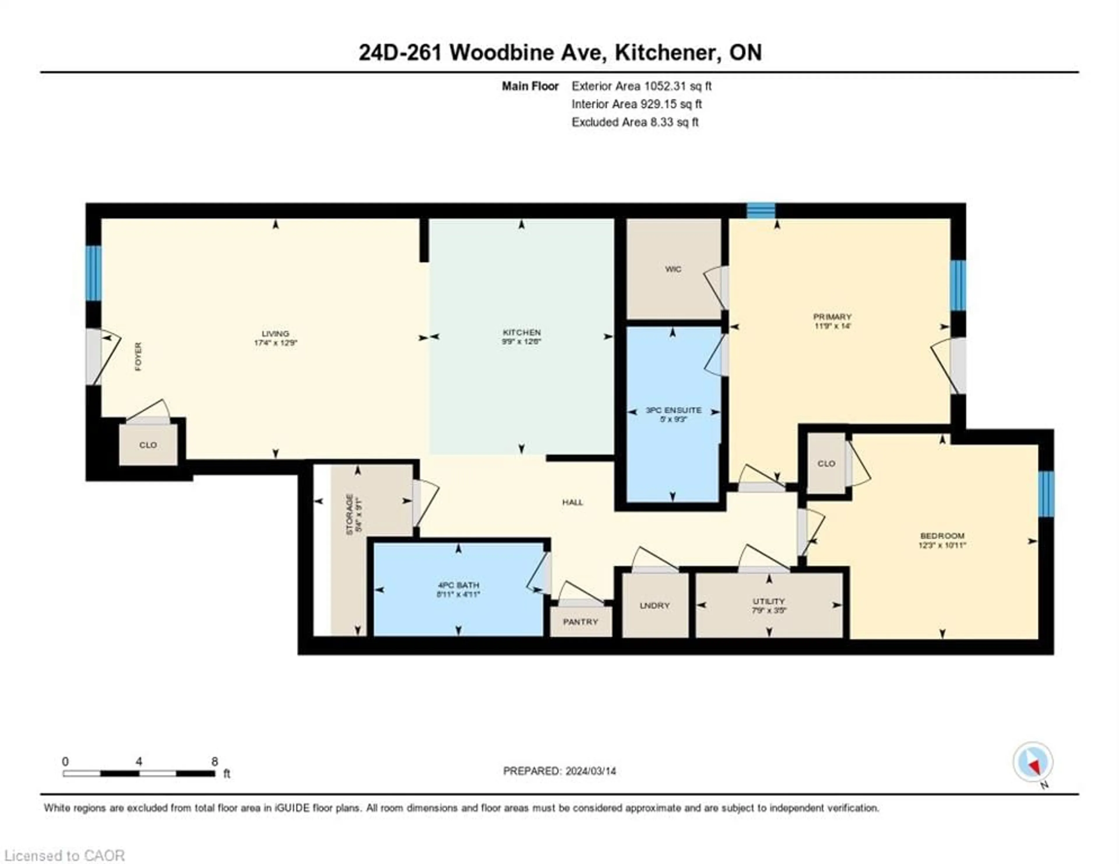 Floor plan for 261 Woodbine Ave #24, Kitchener Ontario N2R 0S7