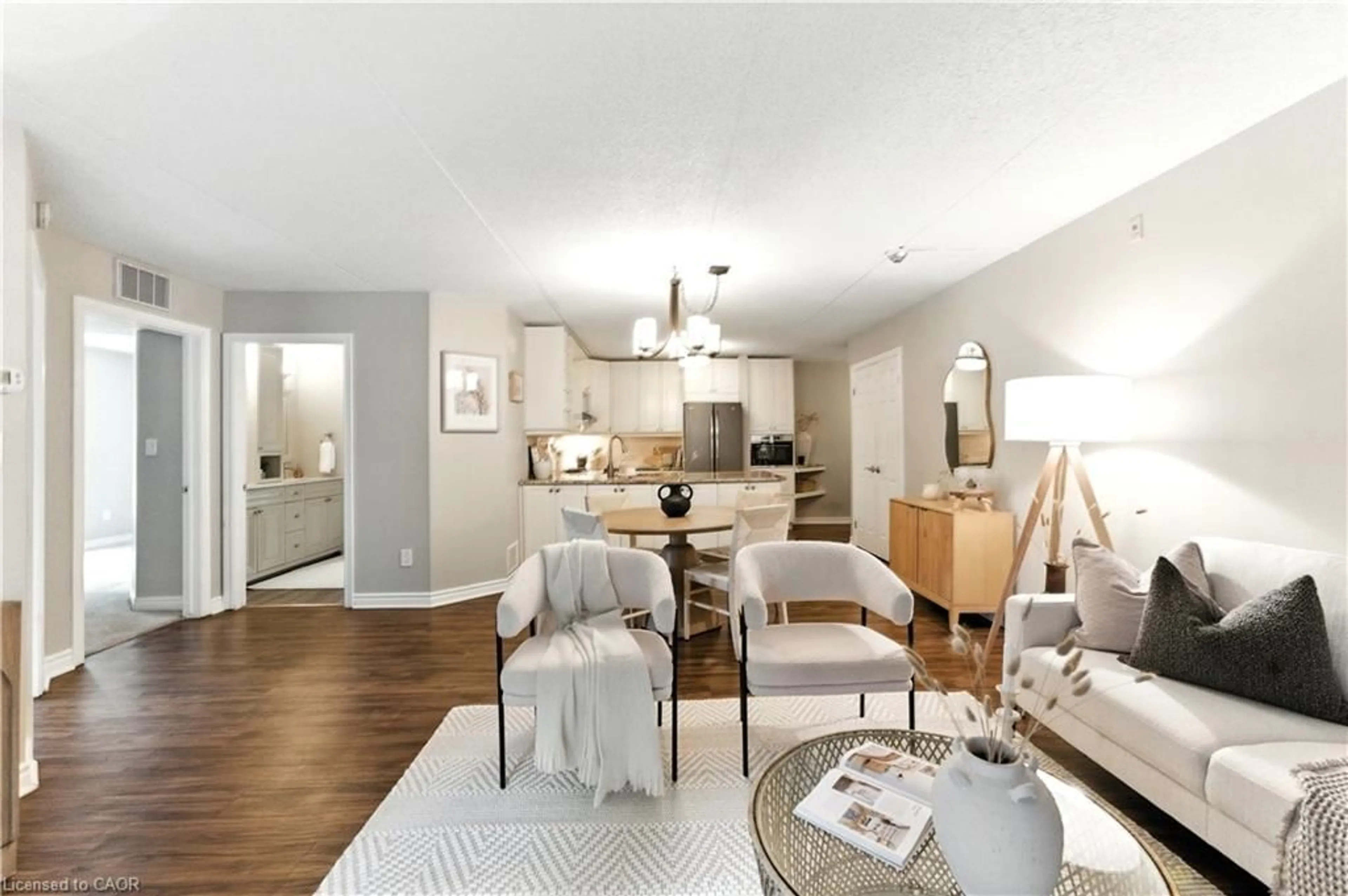 Open concept kitchen, wood/laminate floor for 2030 Cleaver Ave #124, Burlington Ontario L7M 4C3