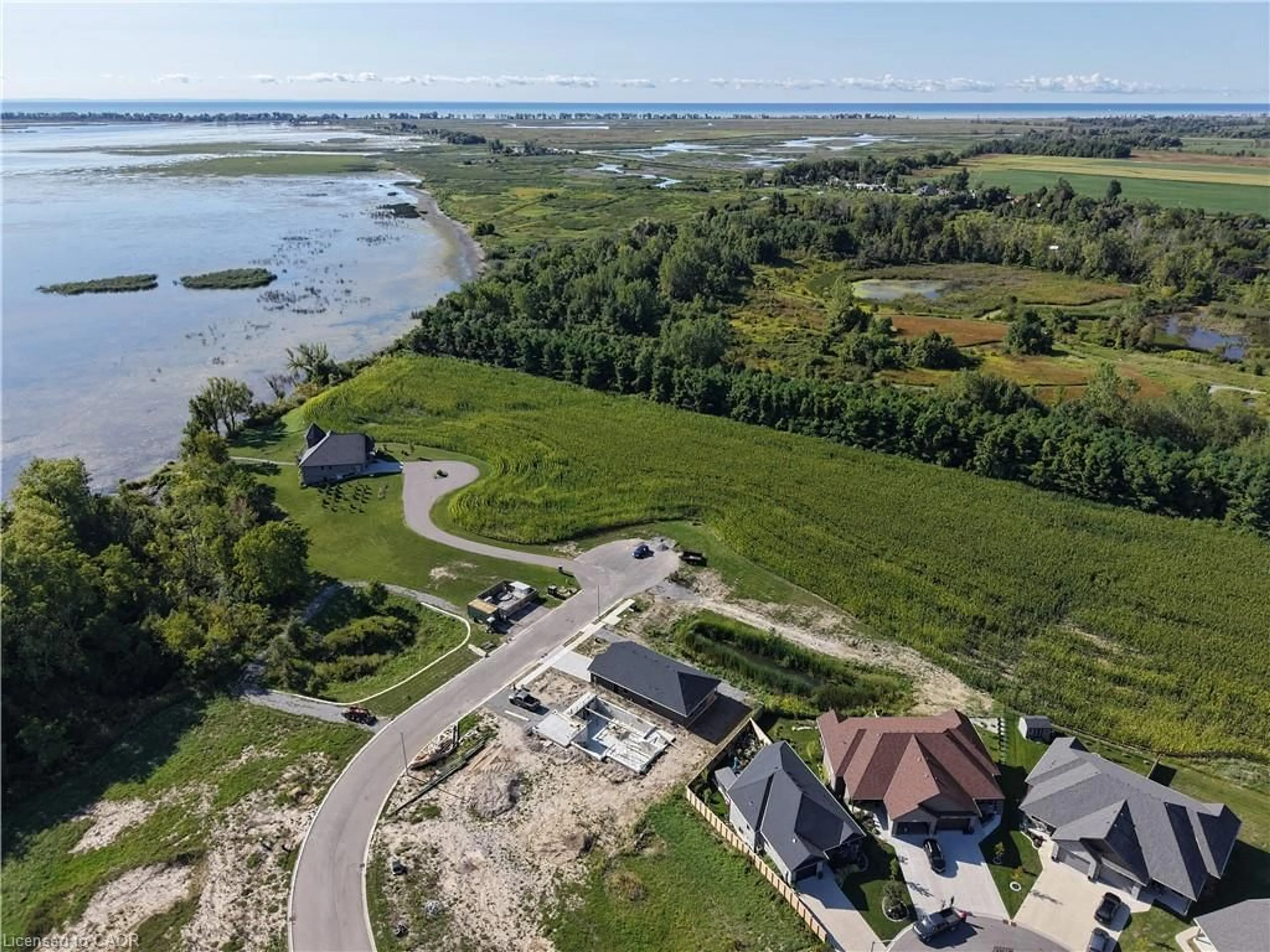 A pic from outside/outdoor area/front of a property/back of a property/a pic from drone, water/lake/river/ocean view for 67 Hunter Dr, Port Rowan Ontario N0E 1M0