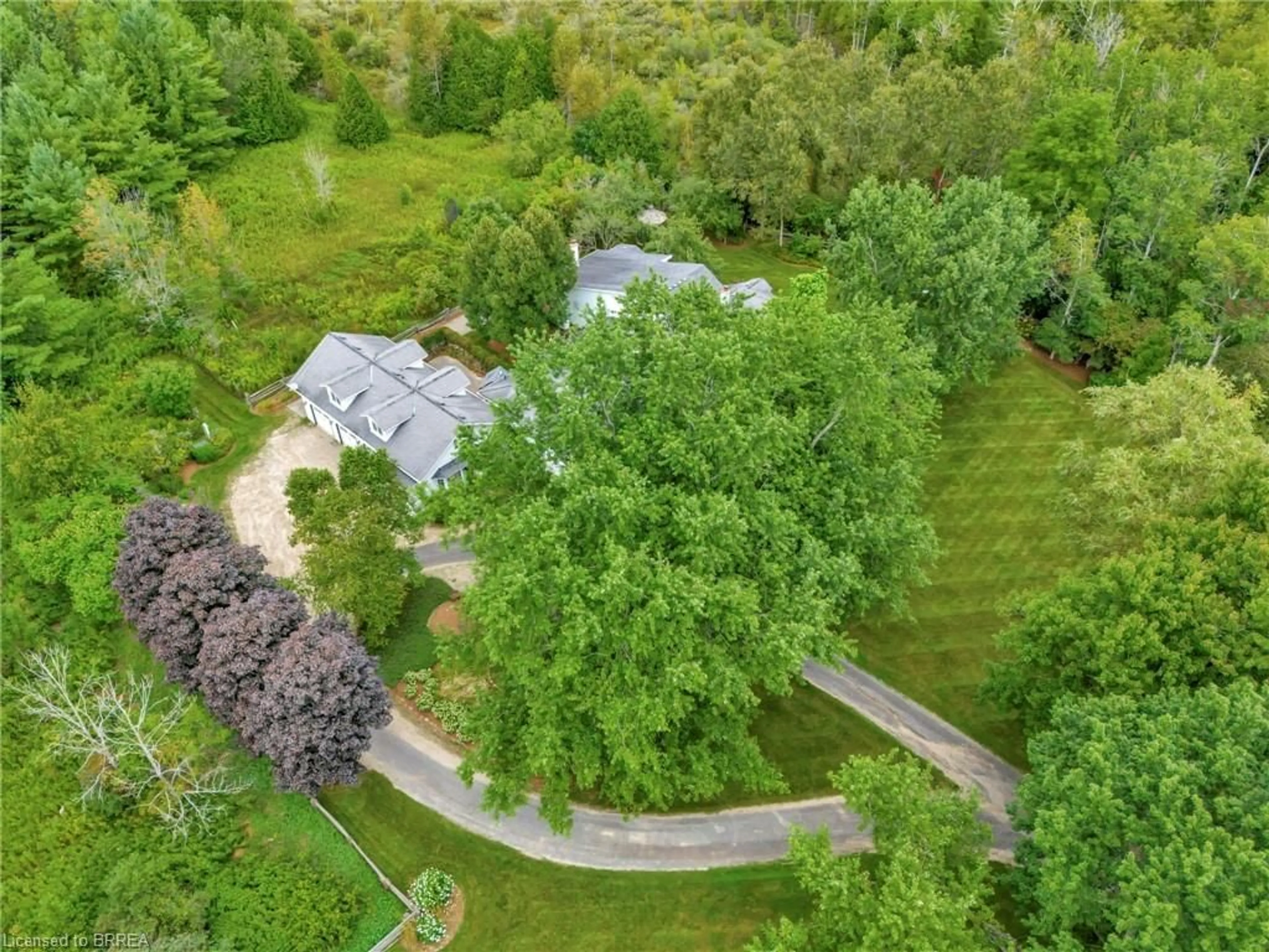 A pic from outside/outdoor area/front of a property/back of a property/a pic from drone, forest/trees view for 7704 Wellington Rd 34, Puslinch Ontario N0B 2J0