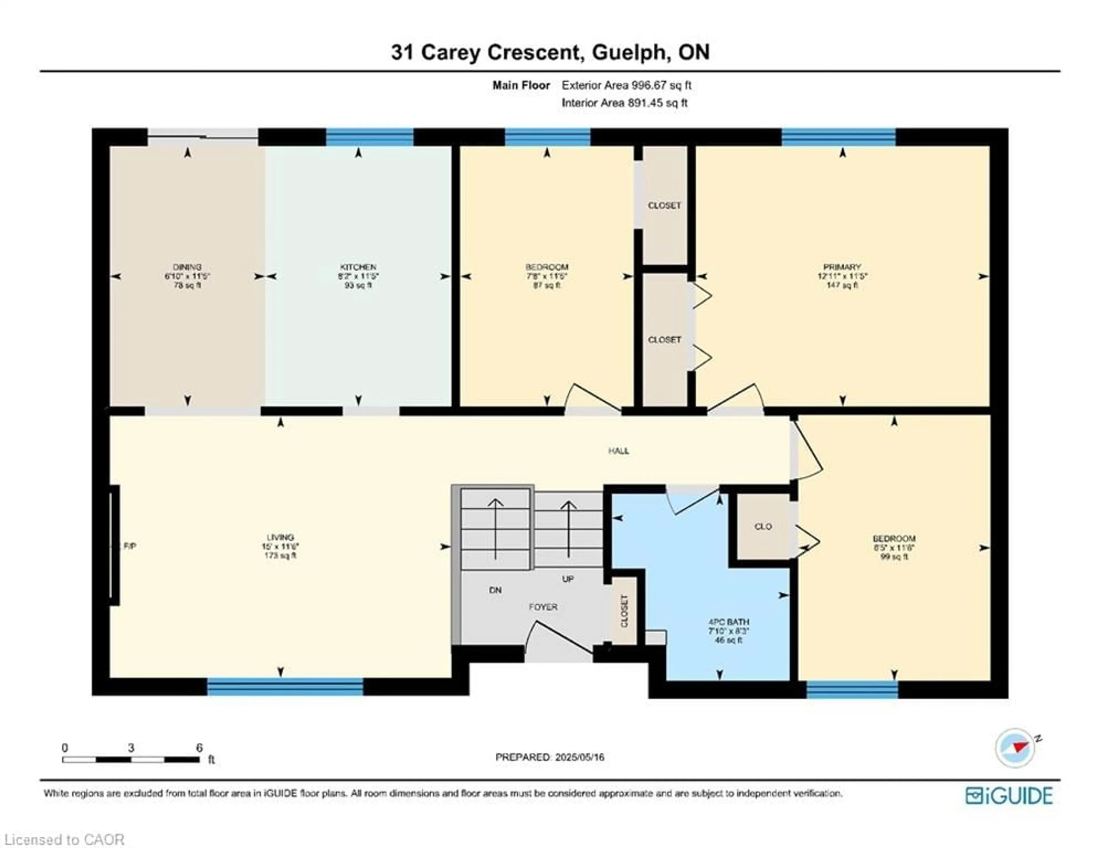Floor plan for 31 Carey Cres, Guelph Ontario N1H 7J9