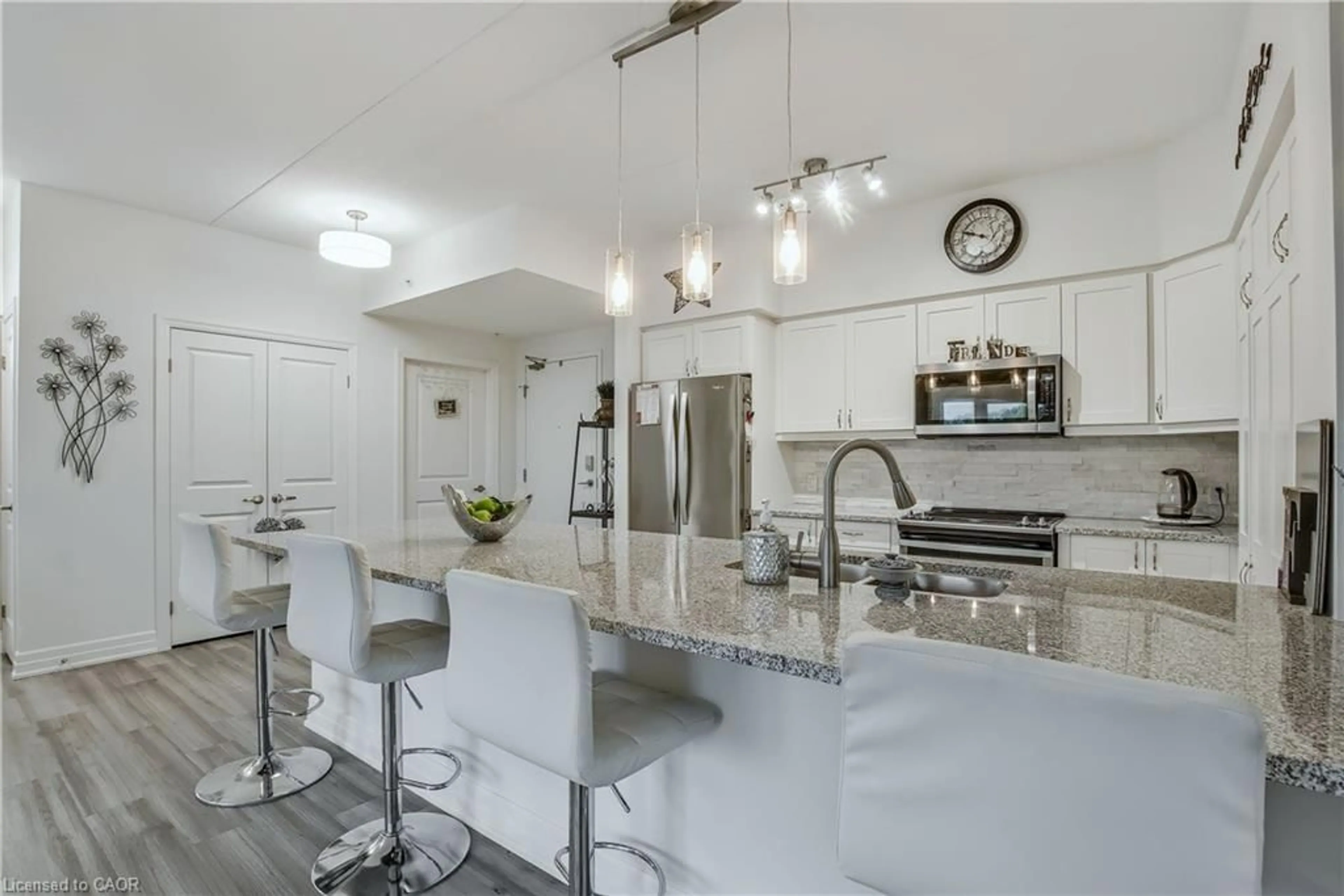 Open concept kitchen, ceramic/tile floor for 39 Sister Varga Terr #213, Hamilton Ontario L9B 0J7